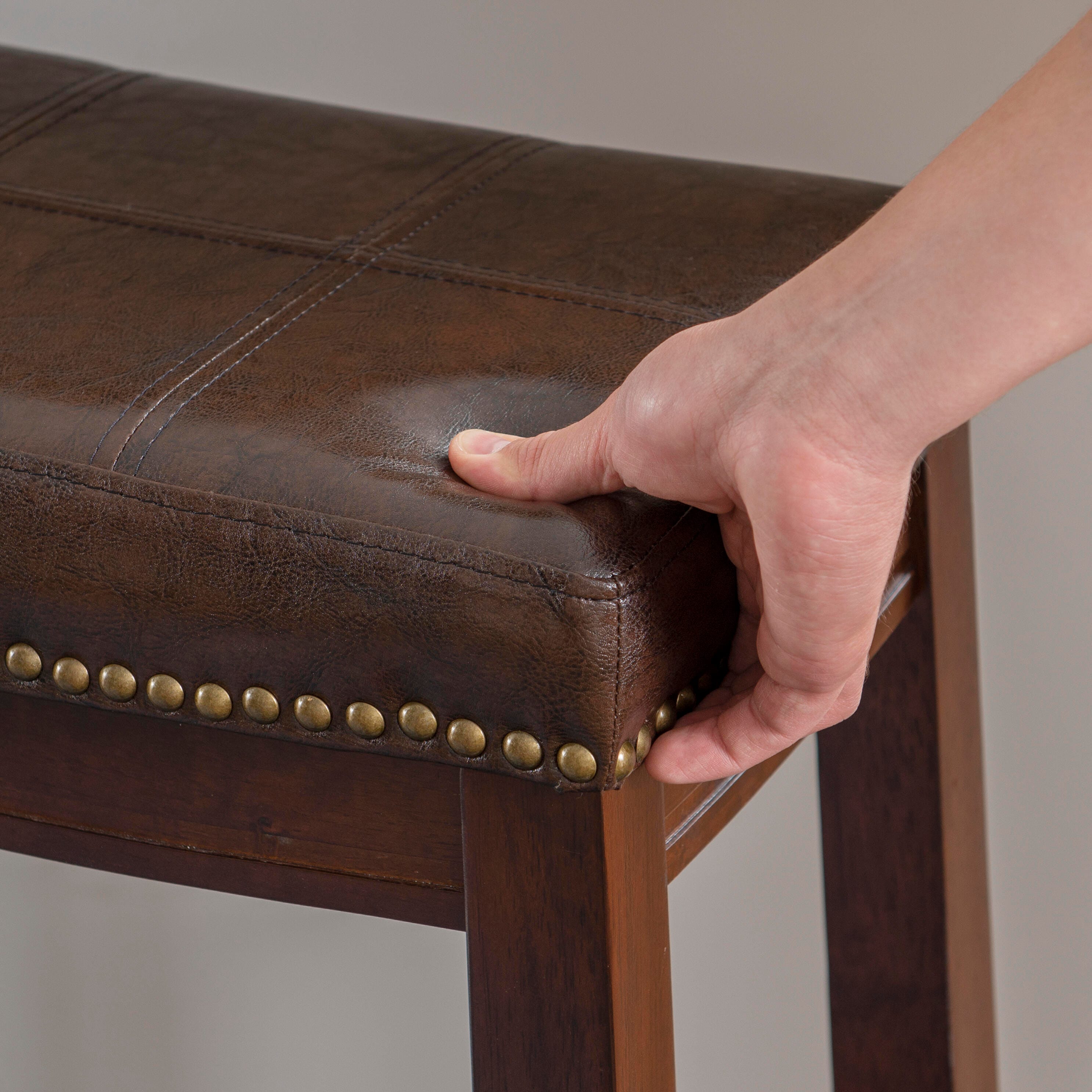 Linon Claridge Counter Stool, Dark Brown, large
