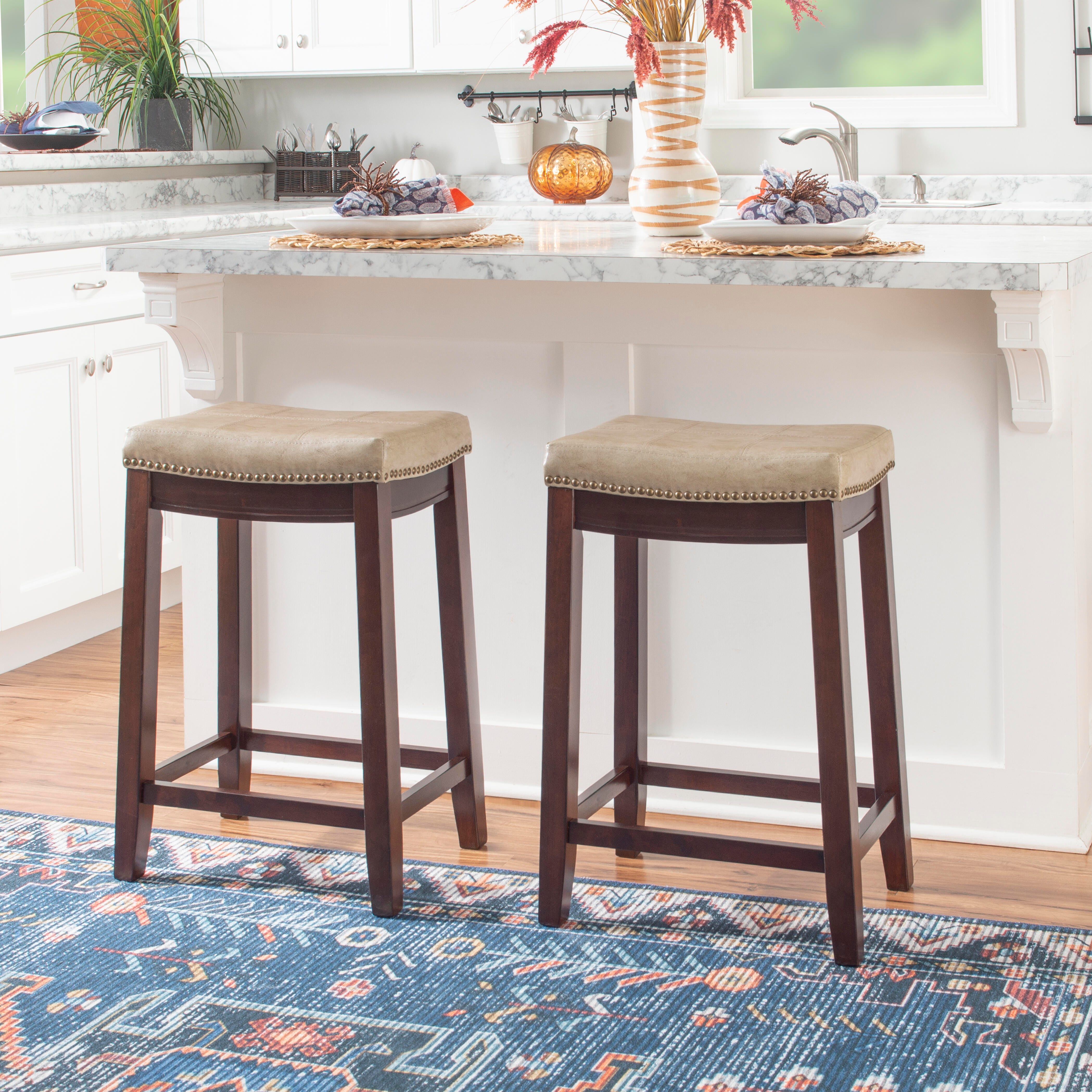 Linon Claridge Counter Stool, Sand, large