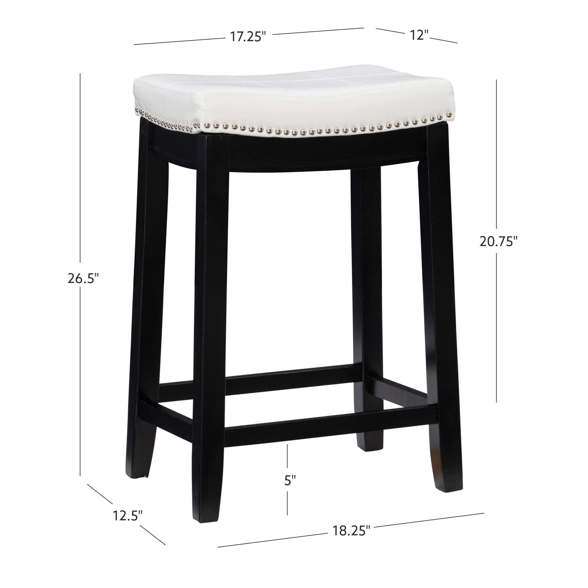 Linon Claridge Backless Counter Stool, White, large