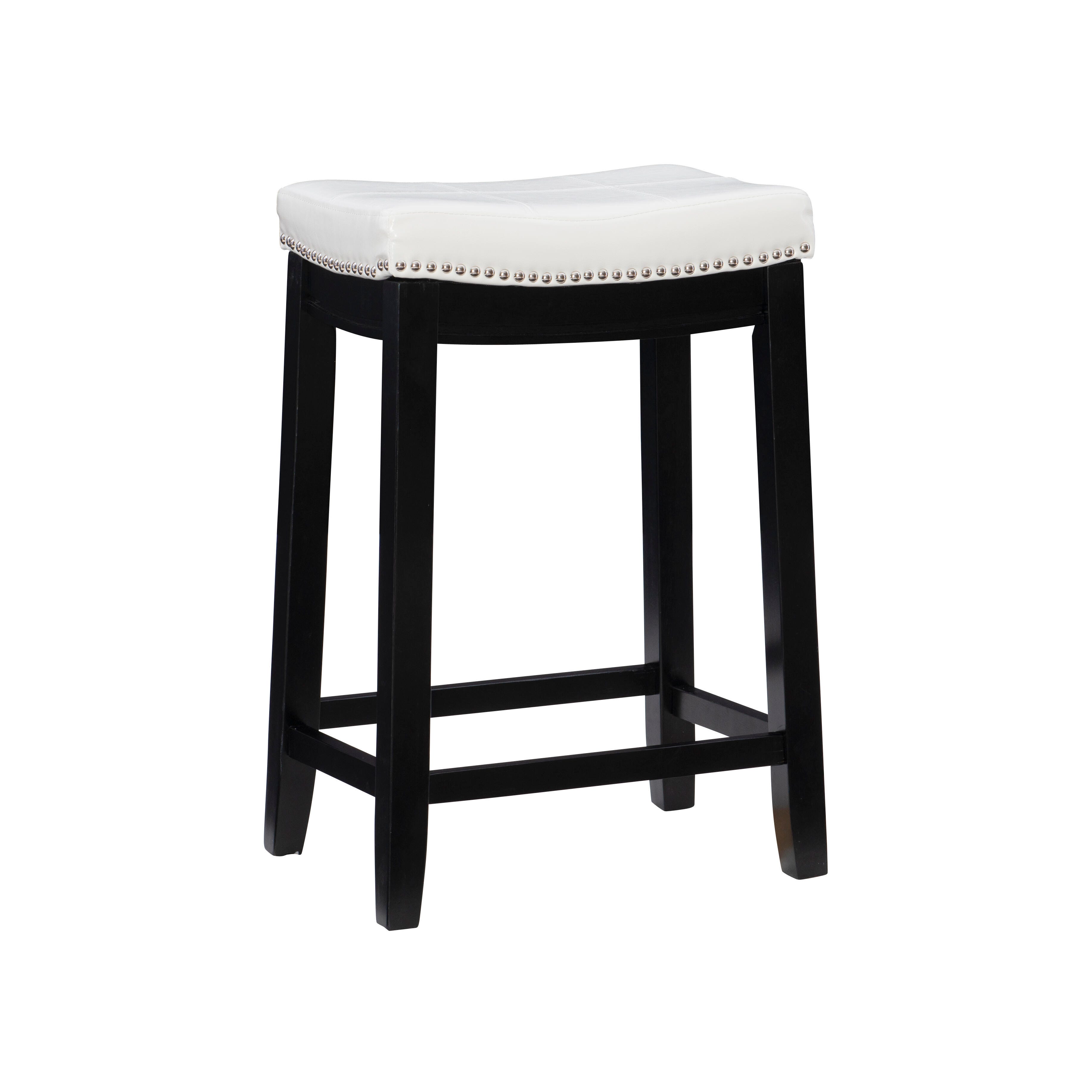 Linon Claridge Backless Counter Stool, White, large