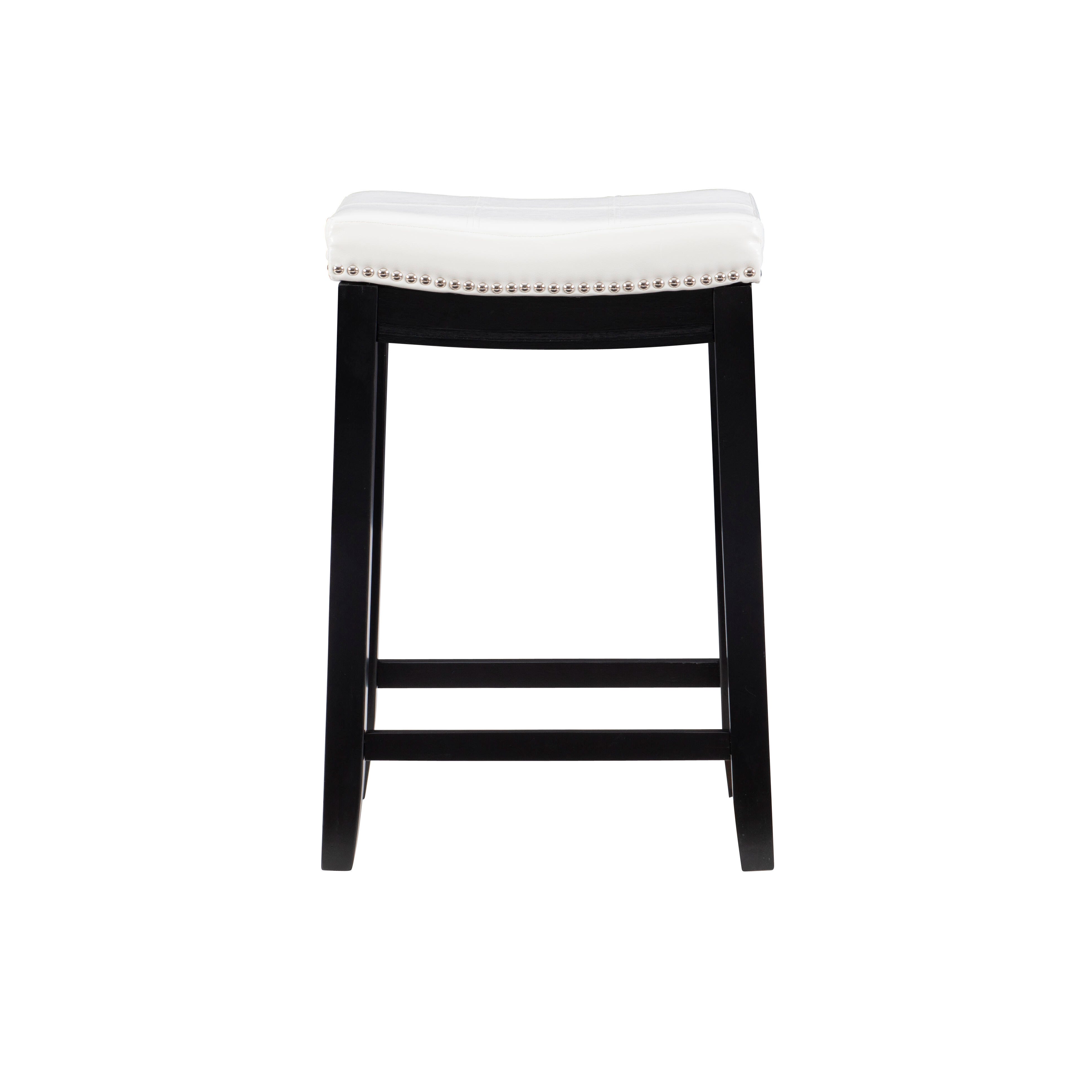 Linon Claridge Backless Counter Stool, White, large