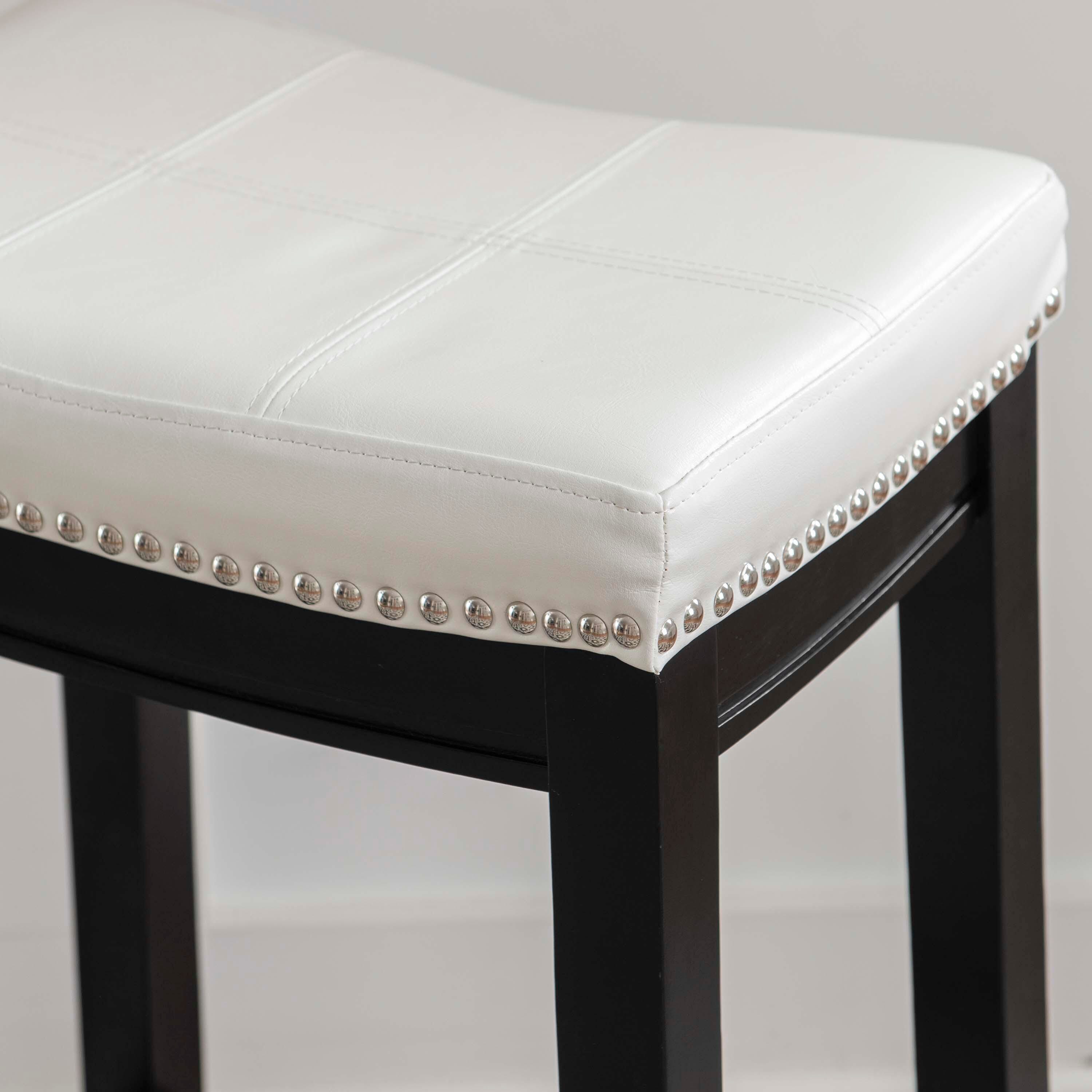 Linon Claridge Backless Counter Stool, White, large