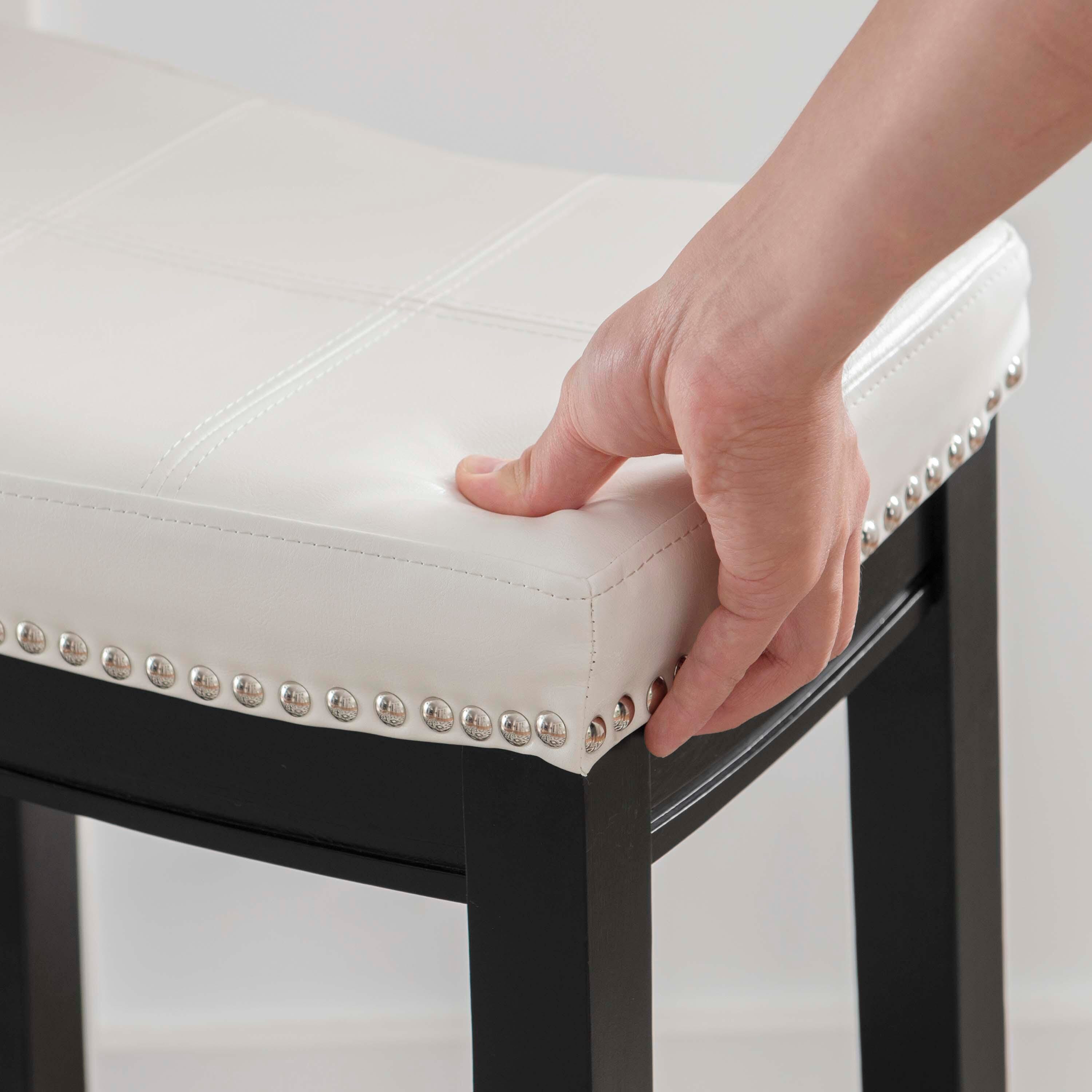 Linon Claridge Backless Counter Stool, White, large