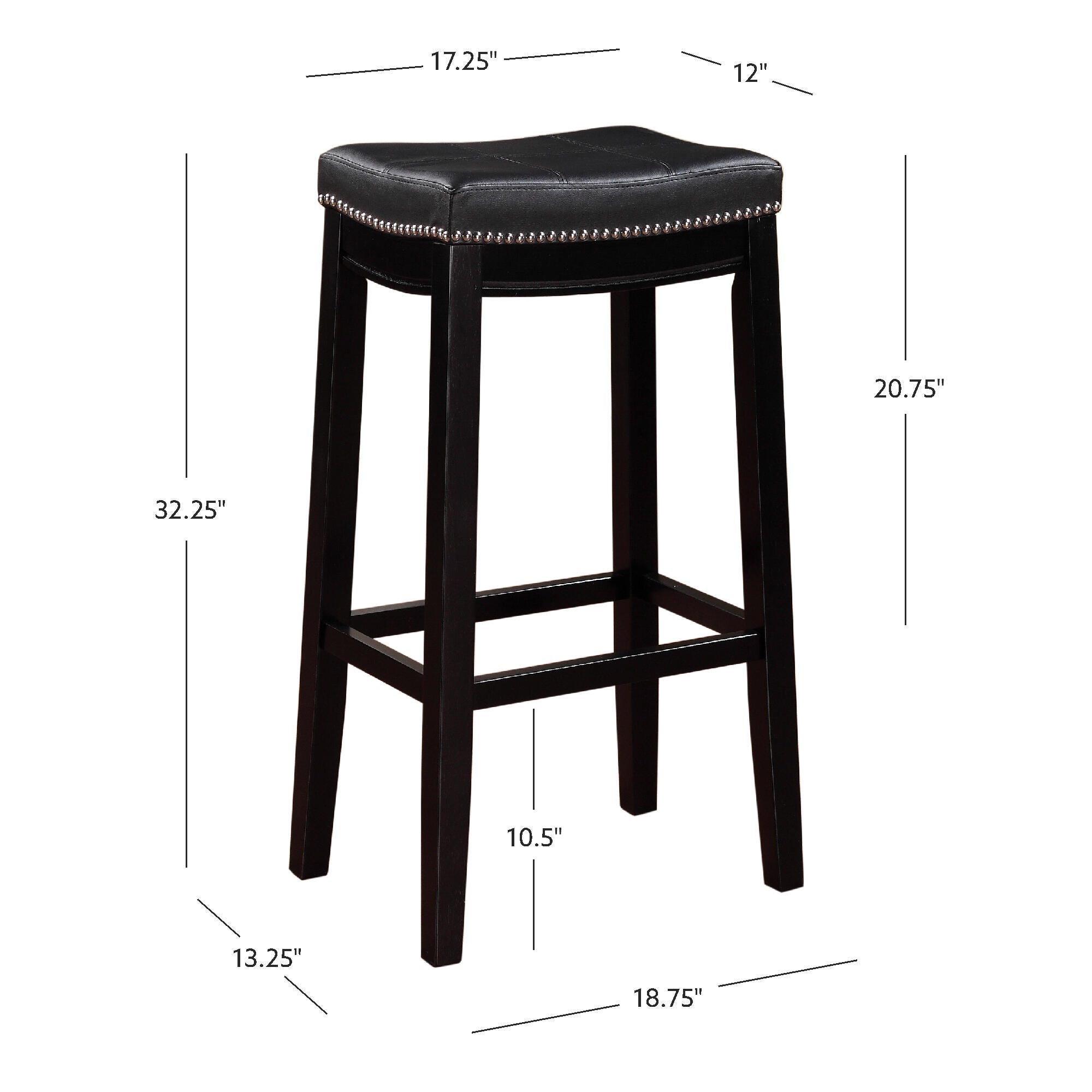 Linon Claridge Barstool, Black, large