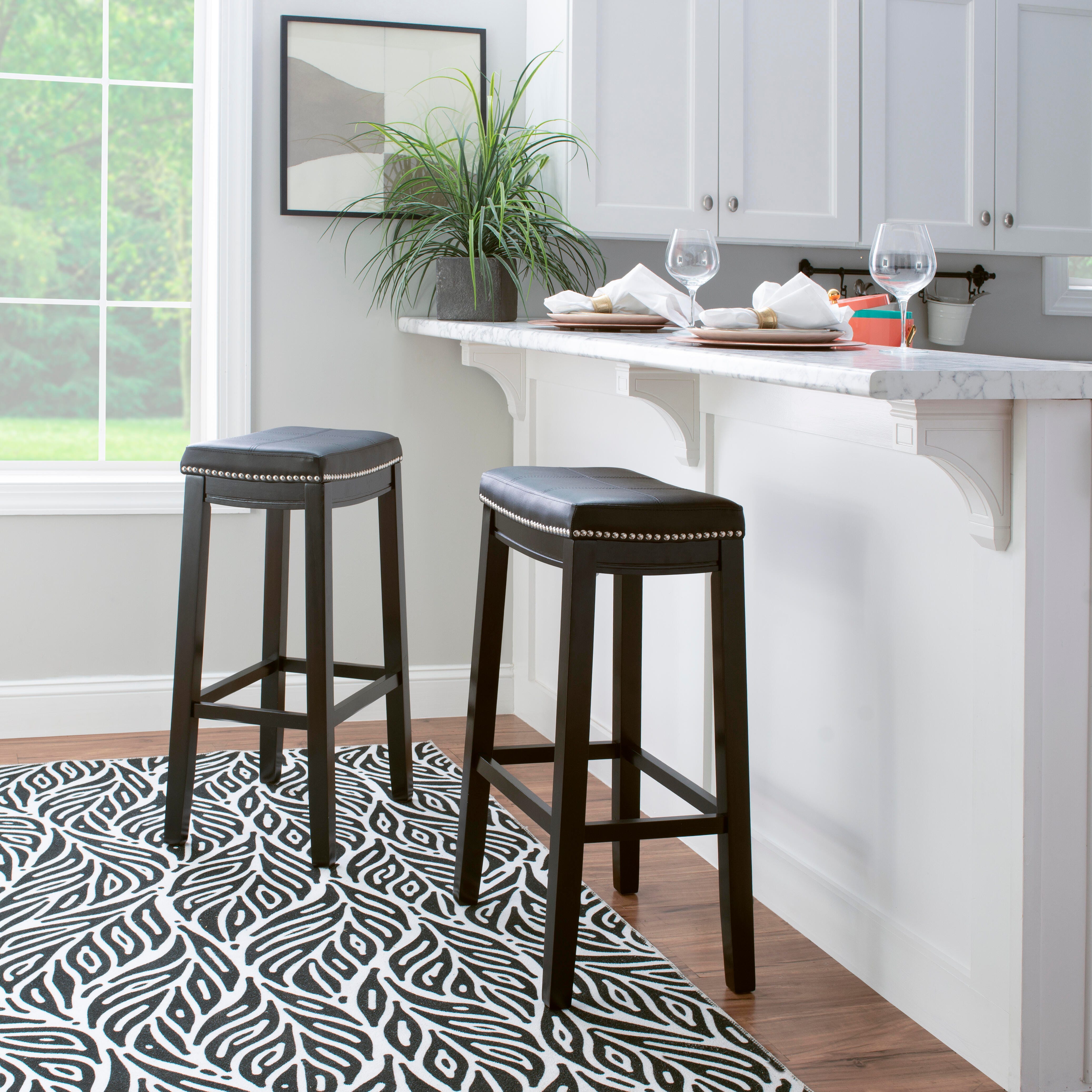 Linon Claridge Barstool, Black, large