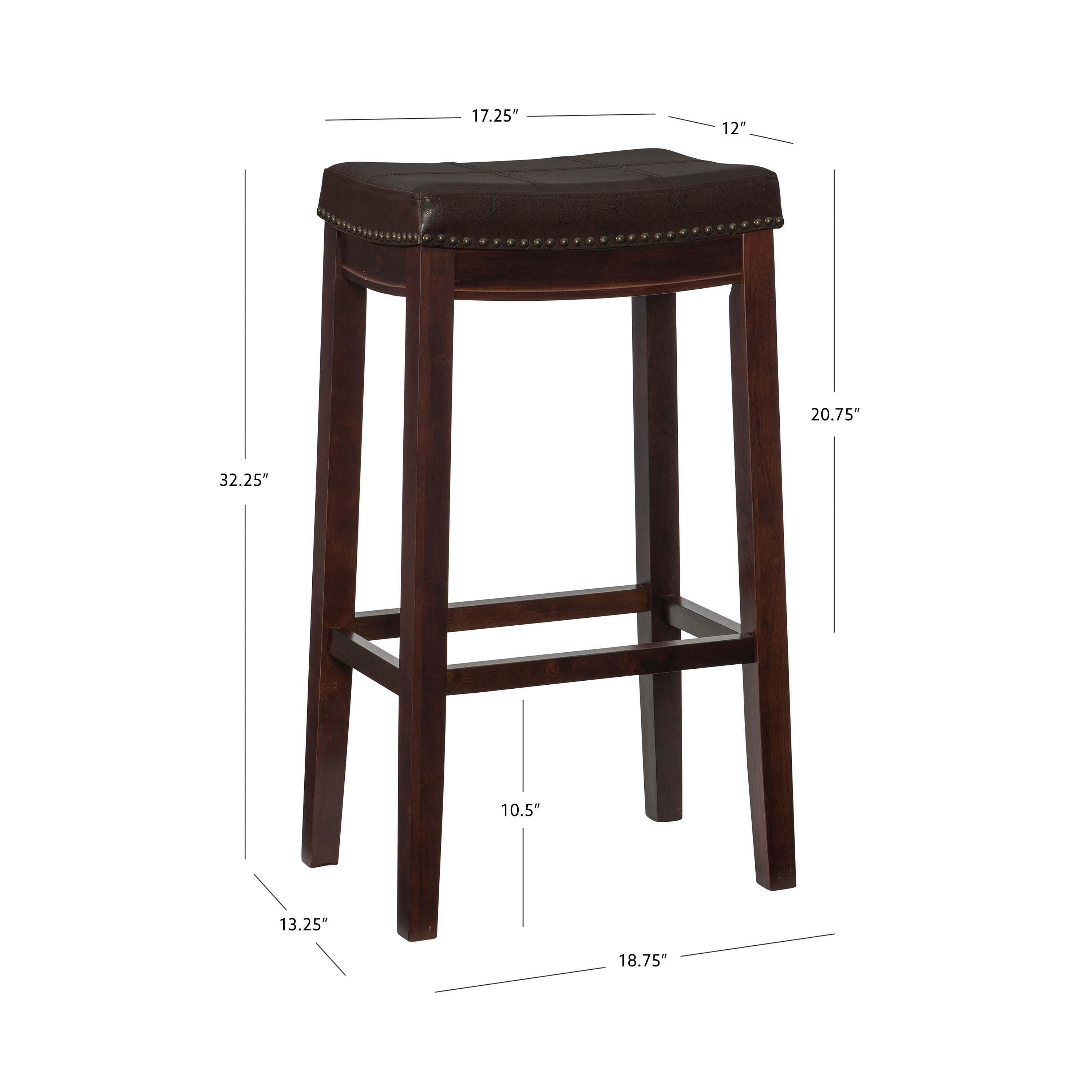 Linon Claridge Barstool, Dark Brown, large