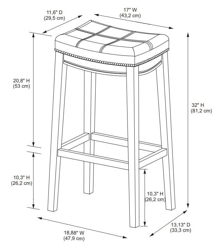 Linon Claridge Barstool, Dark Brown, large