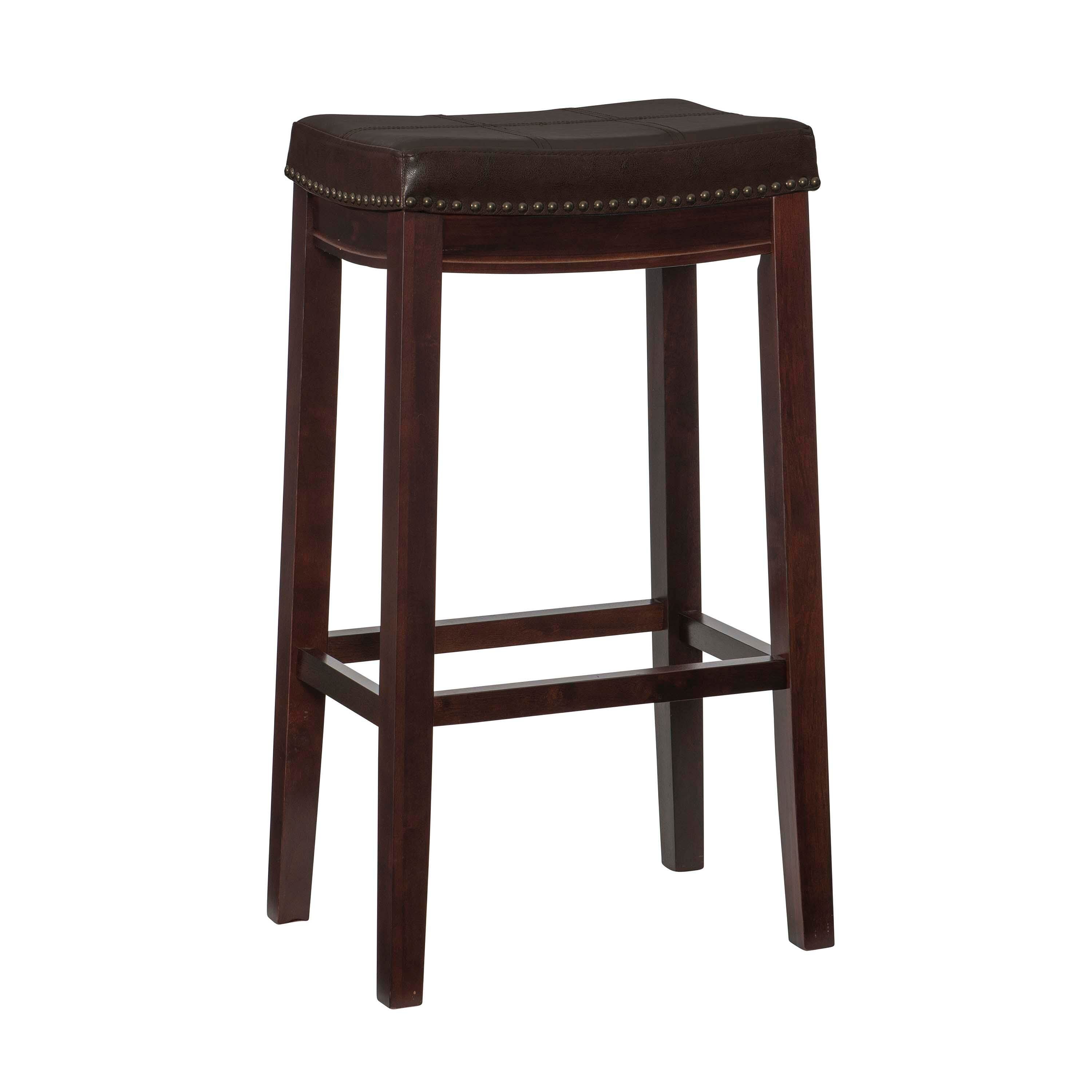 Linon Claridge Barstool, Dark Brown, large