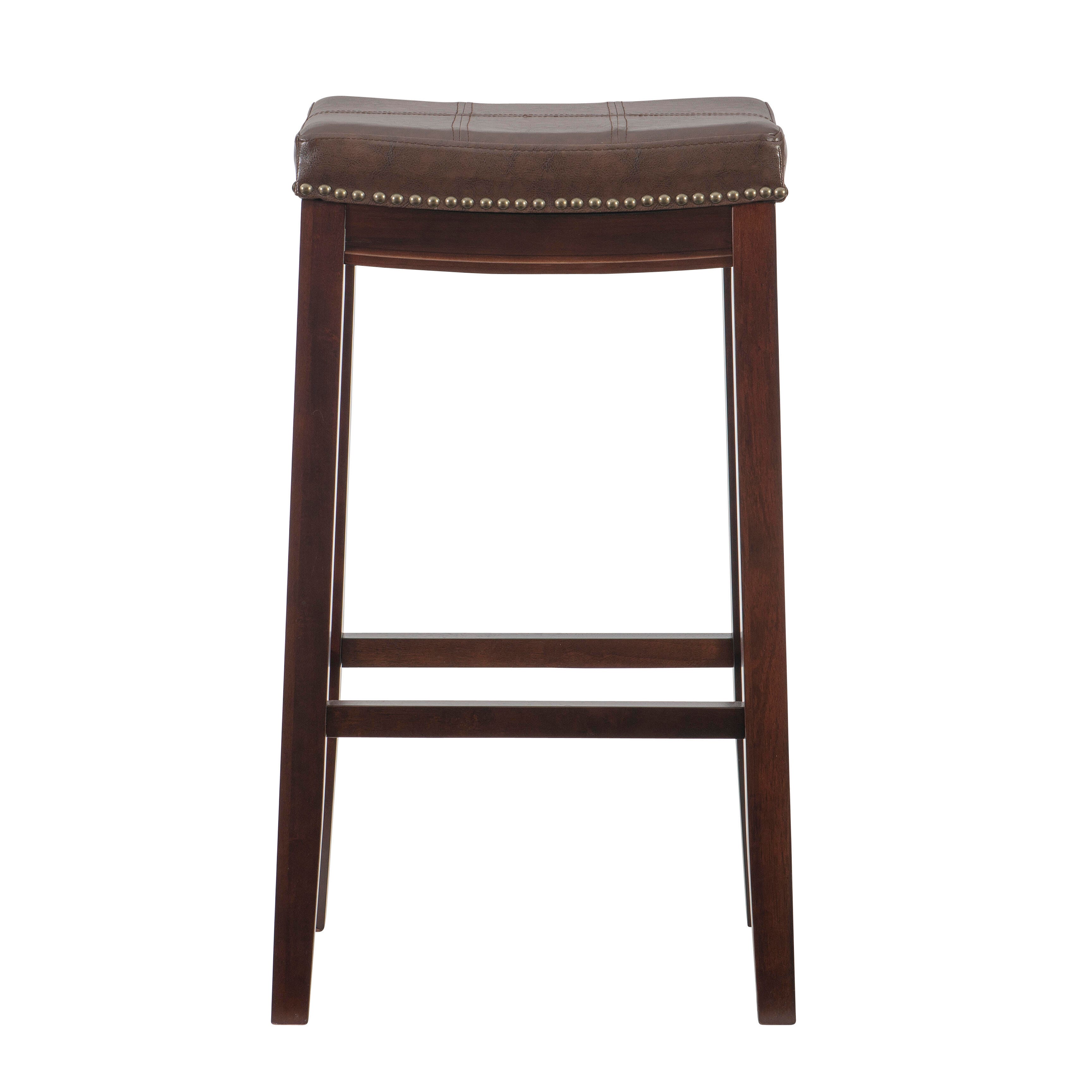 Linon Claridge Barstool, Dark Brown, large