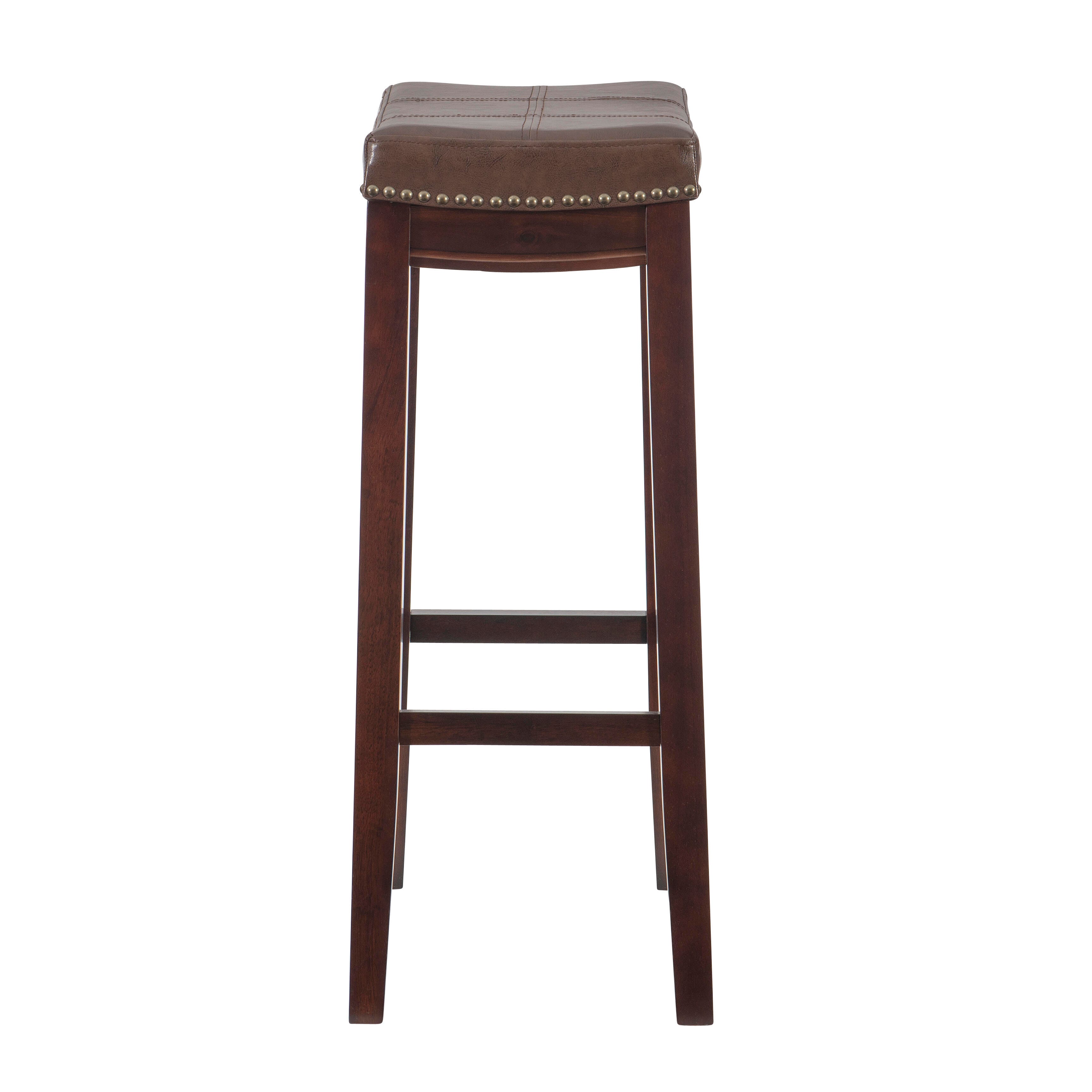 Linon Claridge Barstool, Dark Brown, large