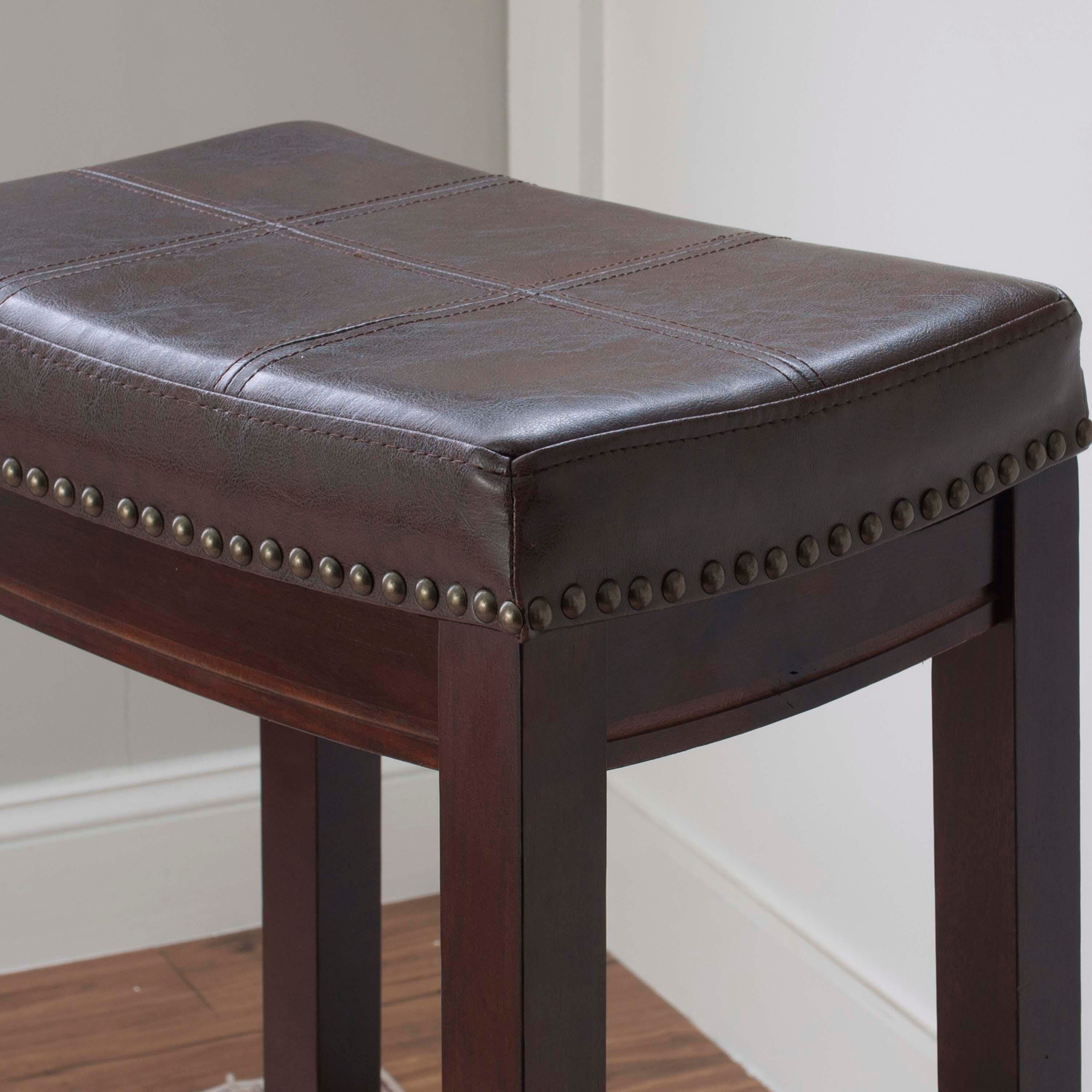 Linon Claridge Barstool, Dark Brown, large