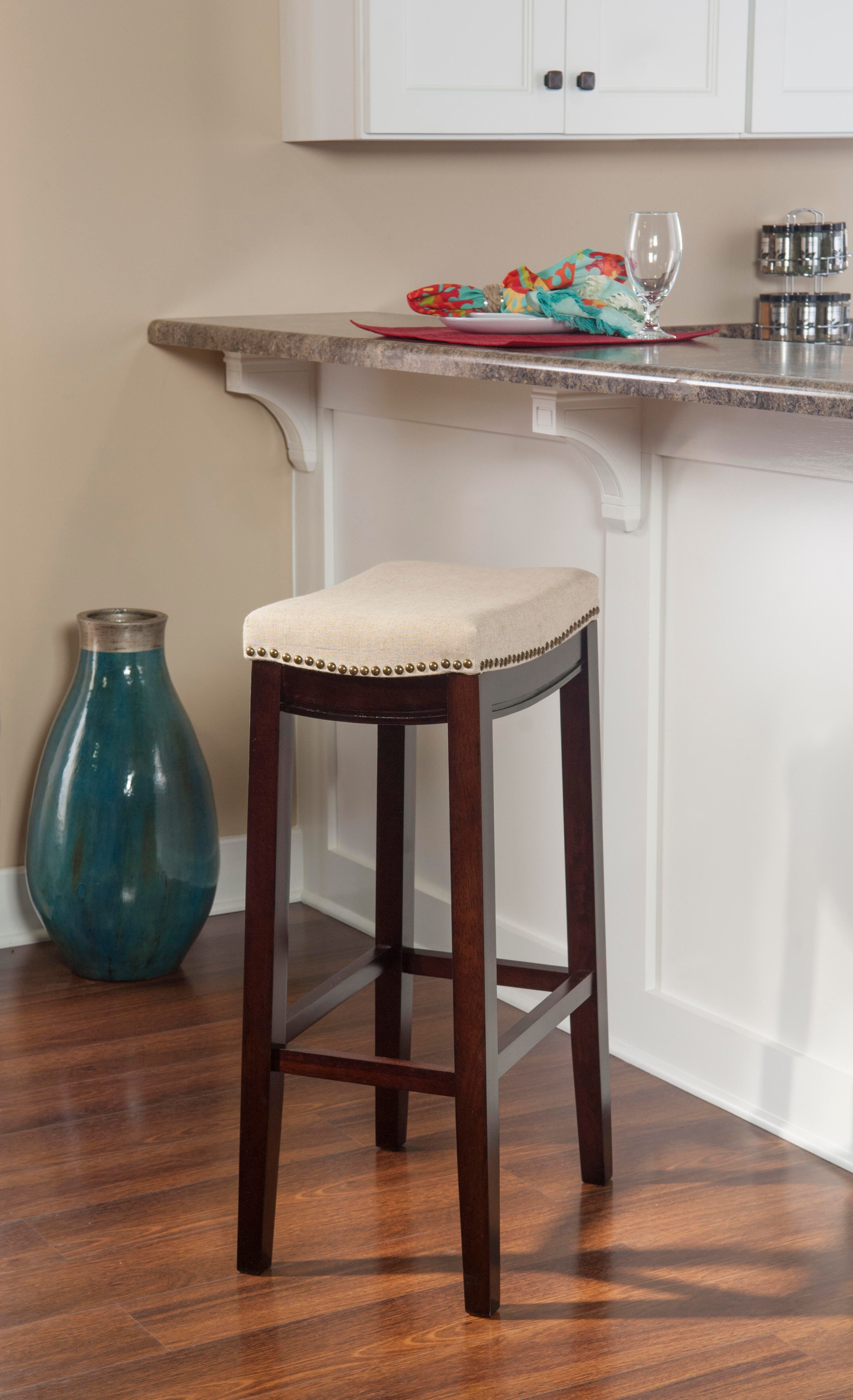 Linon Claridge Barstool, Sand, large