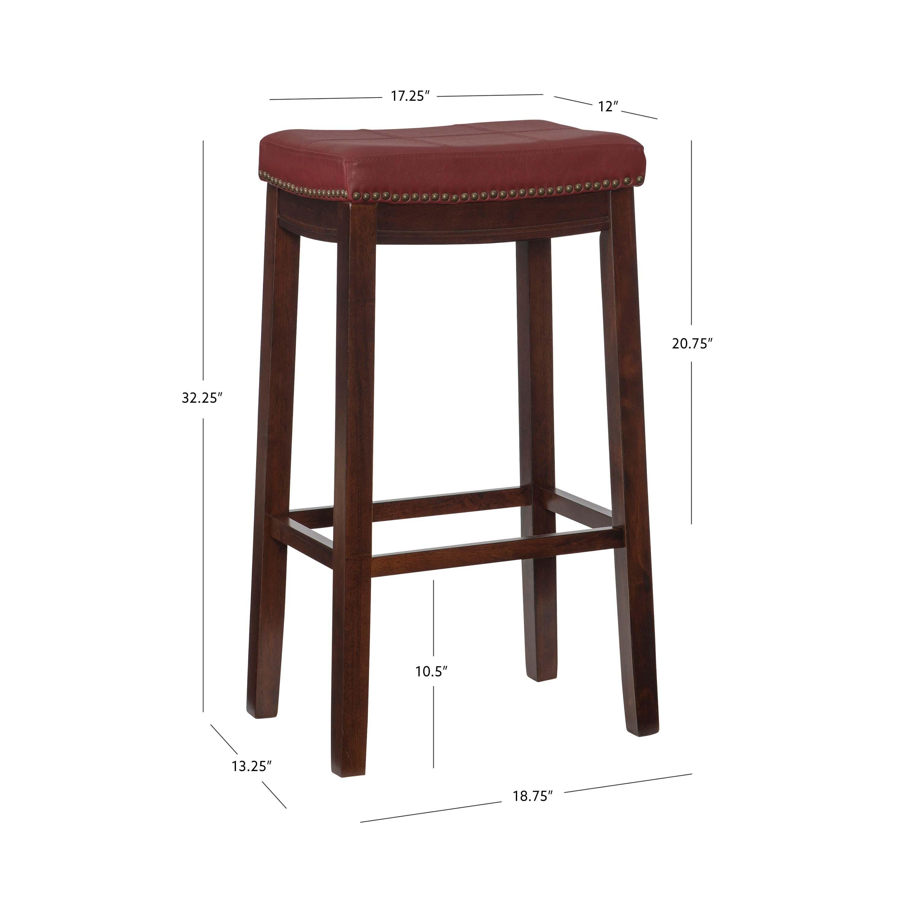 Linon Claridge Barstool, Red, large