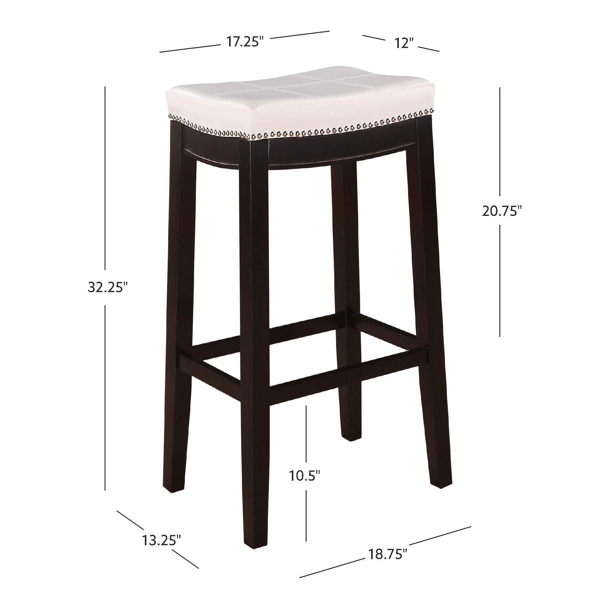 Linon Claridge Backless Bar Stool, White, large