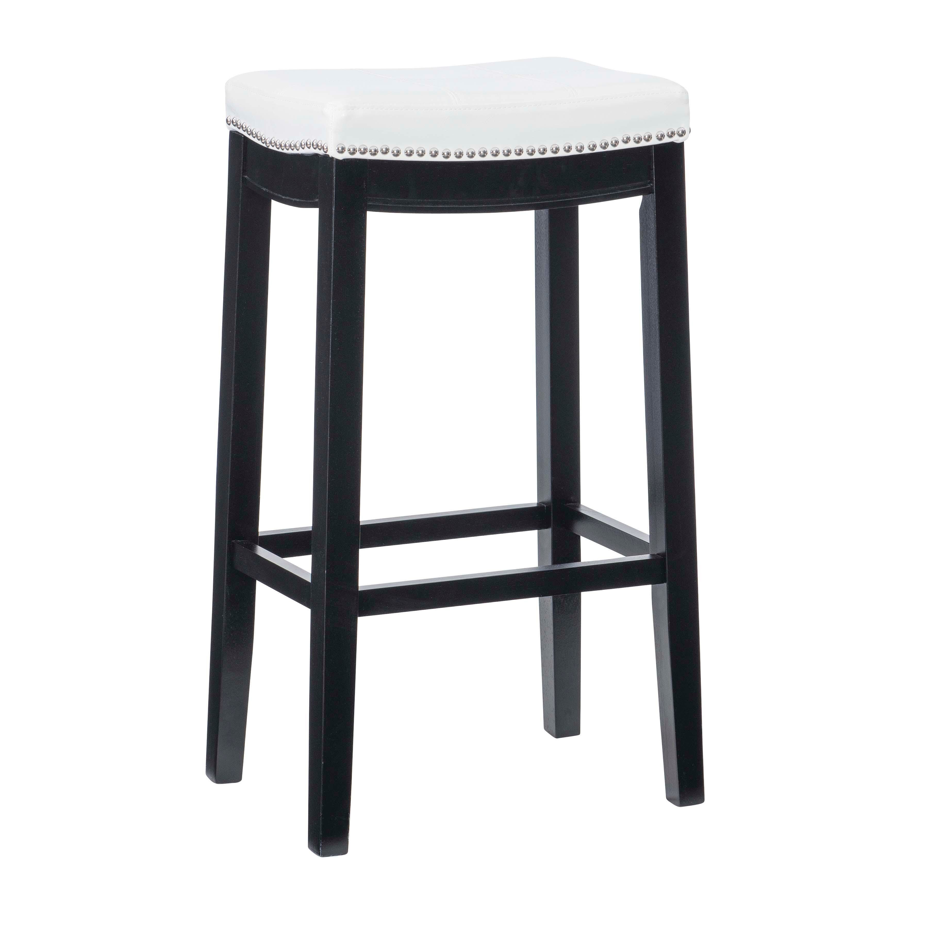 Linon Claridge Backless Bar Stool, White, large