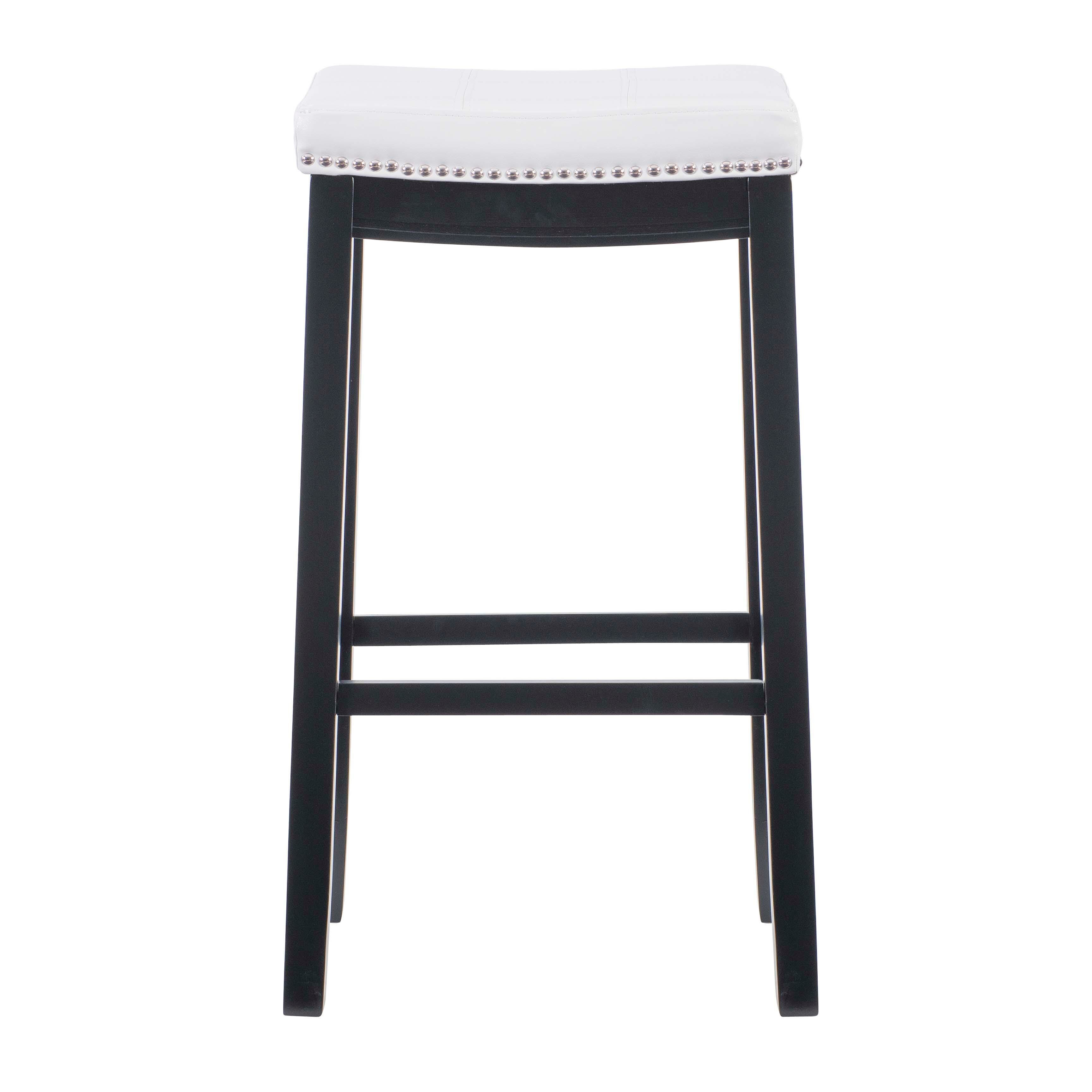 Linon Claridge Backless Bar Stool, White, large