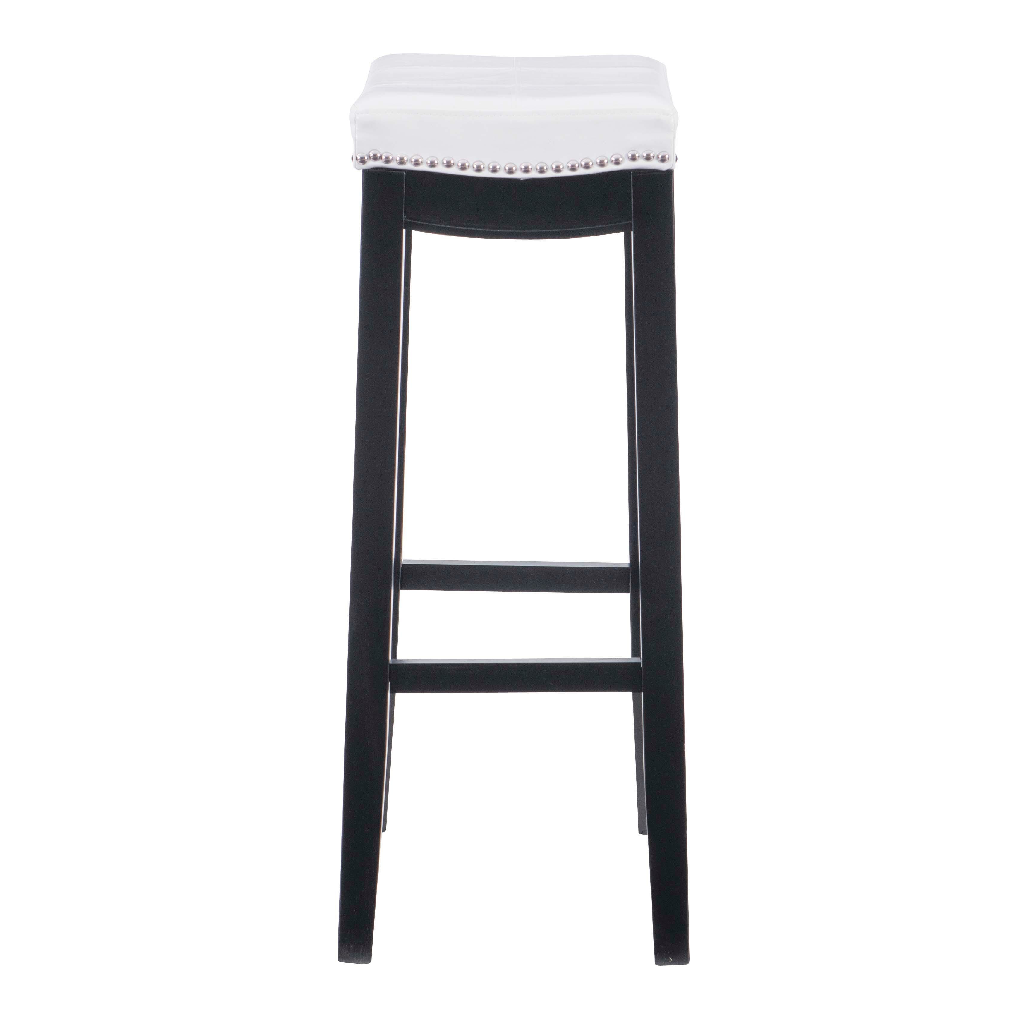 Linon Claridge Backless Bar Stool, White, large