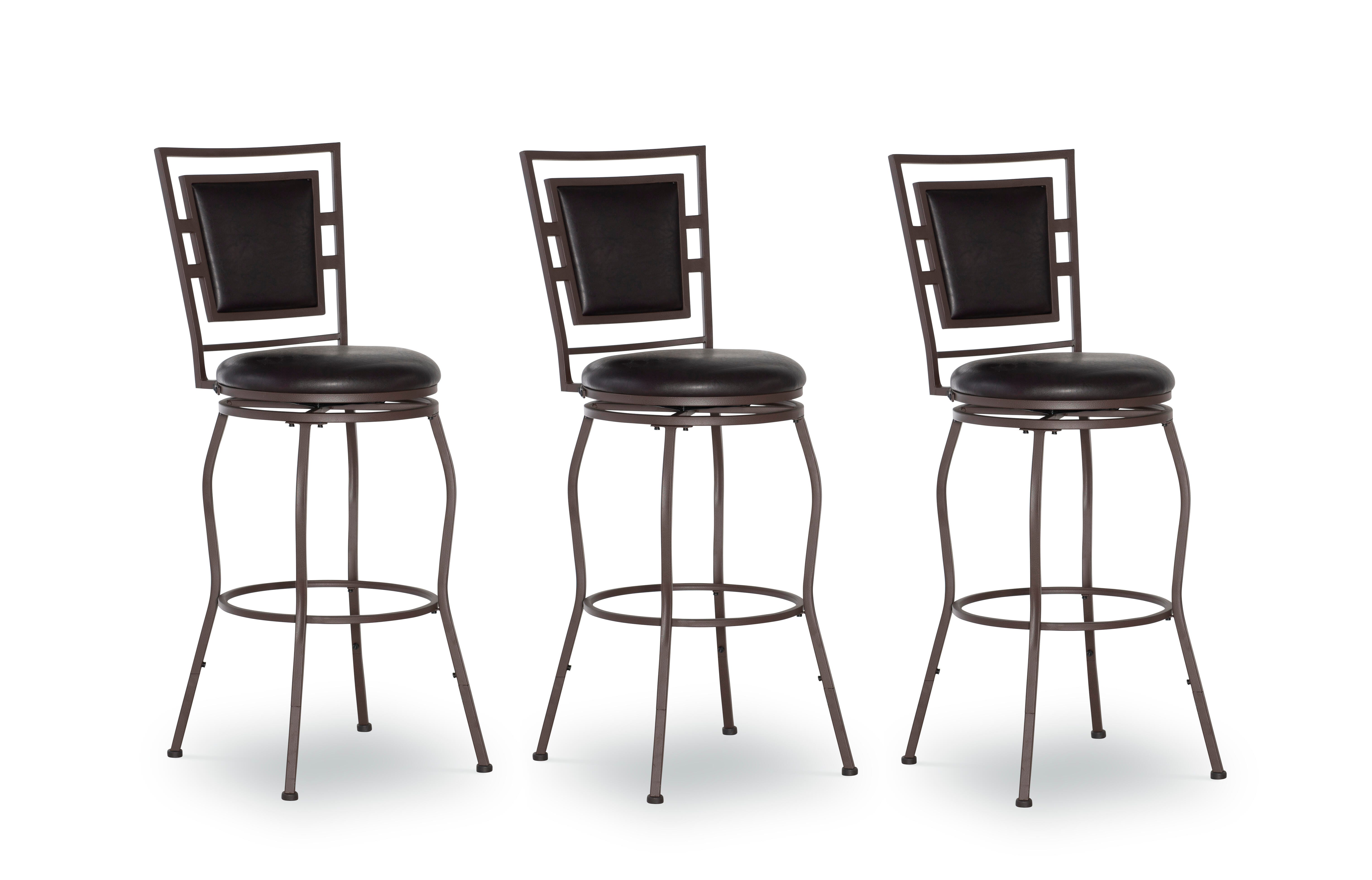 Linon Townsend Set of 3 Adjustable Stools, , large