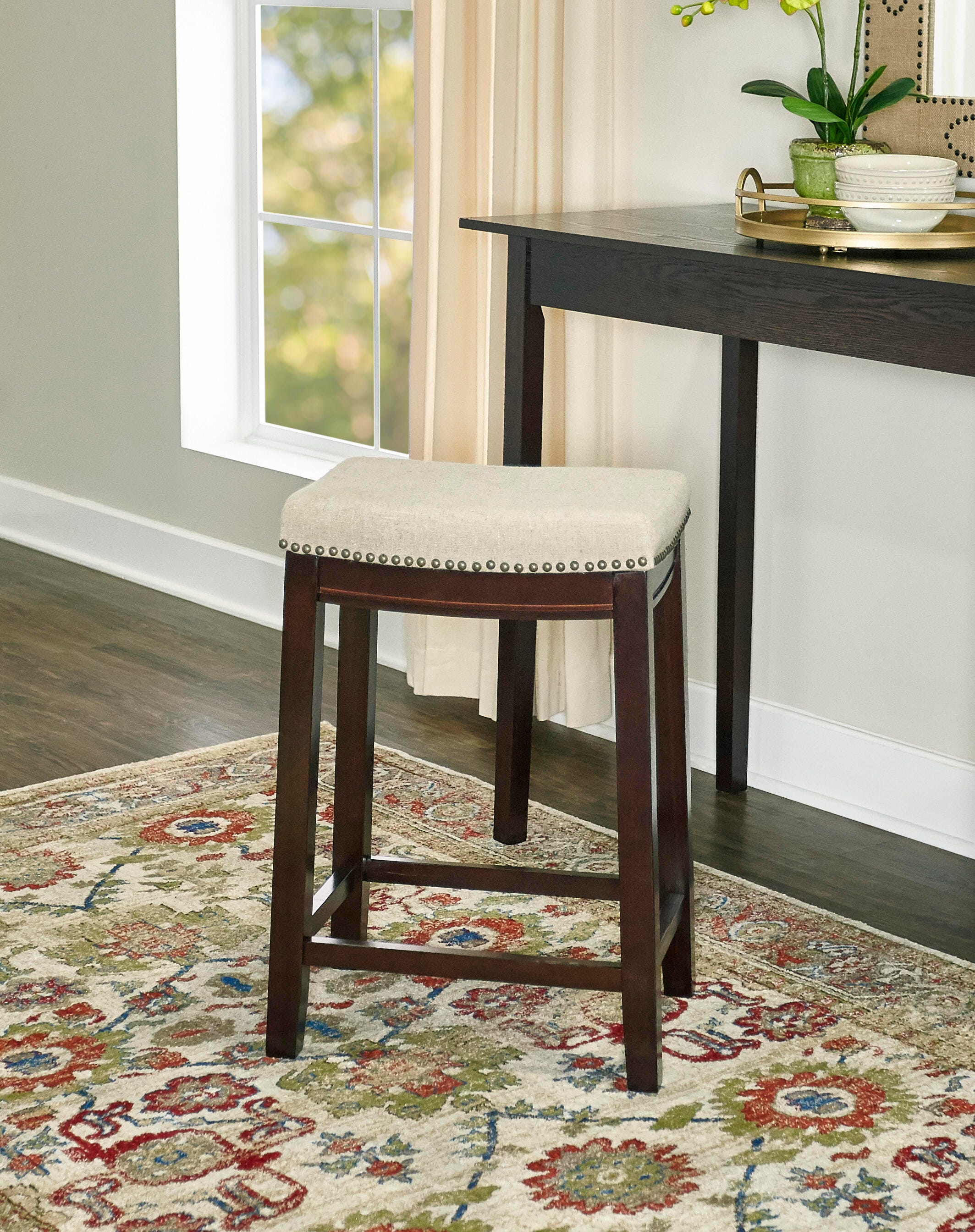 Linon Claridge Backless Counter Stool, Beige, large