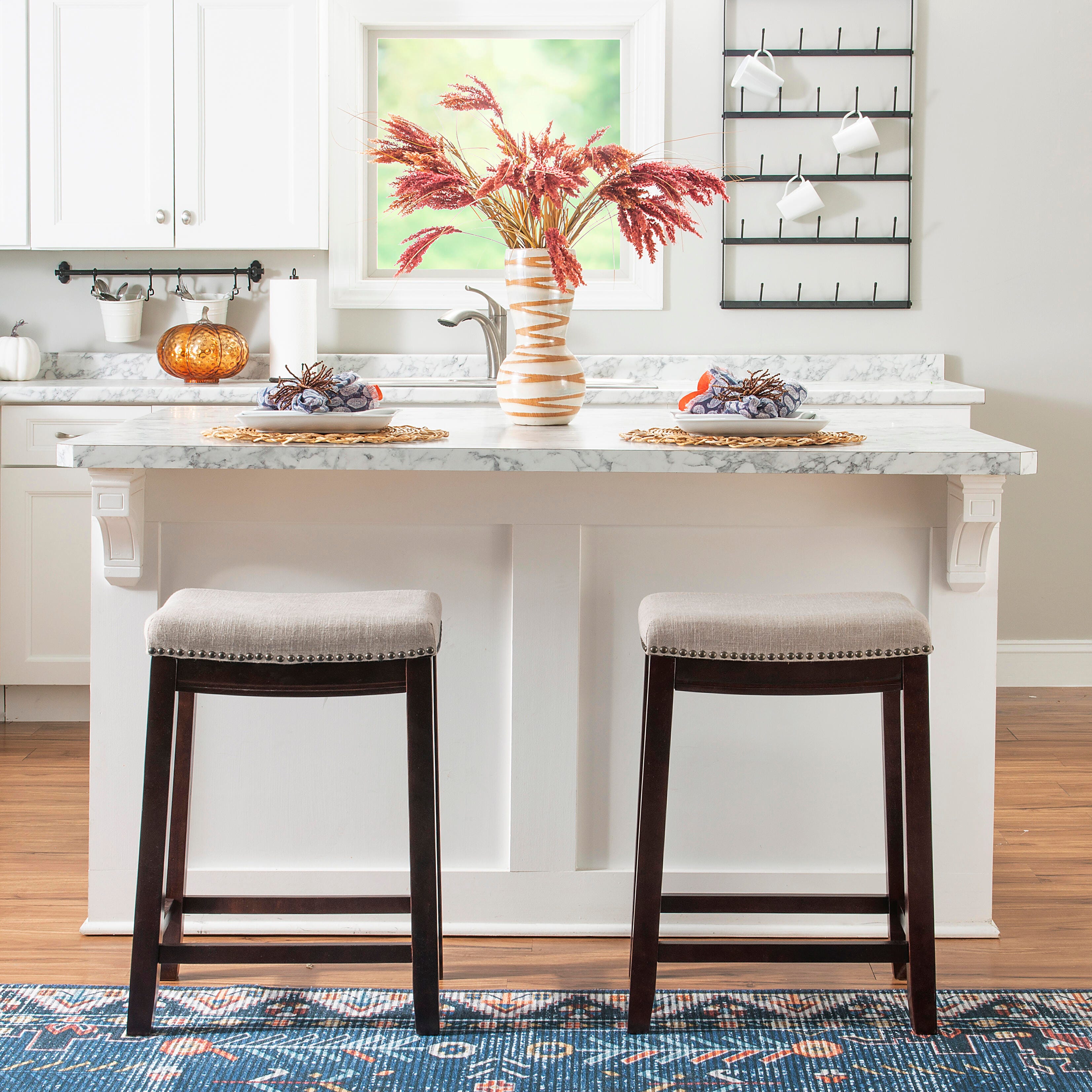 Linon Claridge Backless Counter Stool, Beige, large