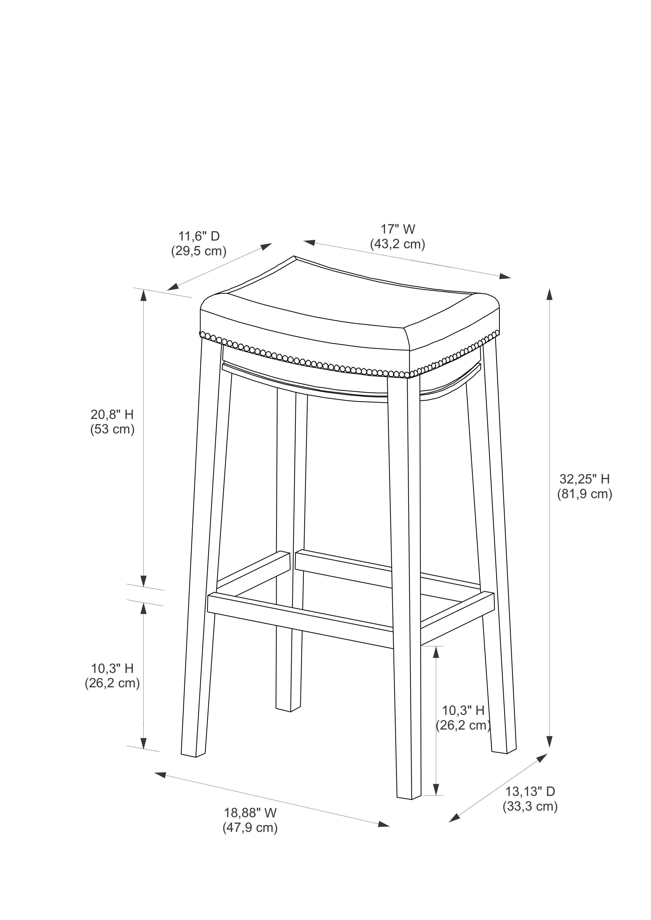 Linon Claridge Backless Bar Stool, Beige, large