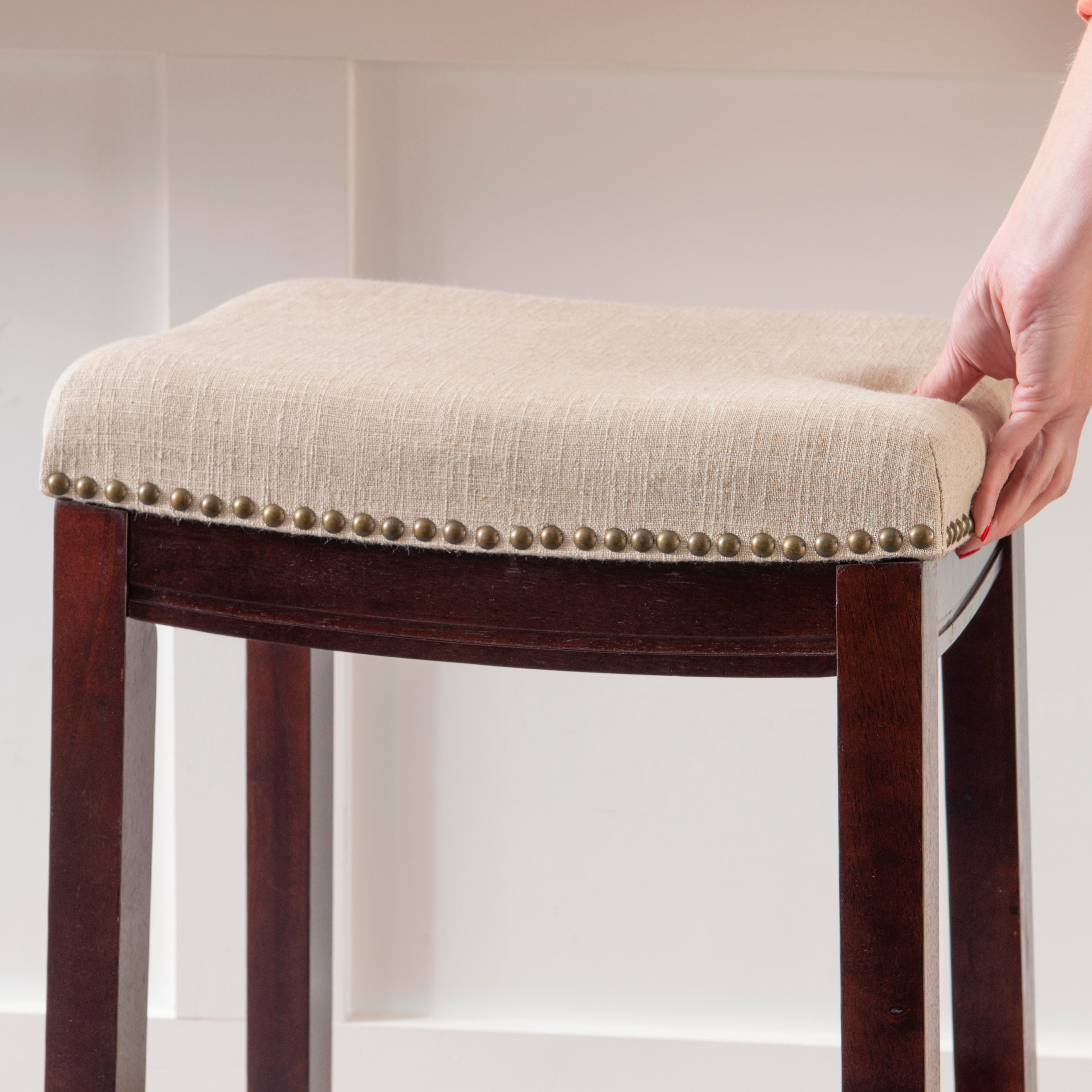 Linon Claridge Backless Bar Stool, Beige, large