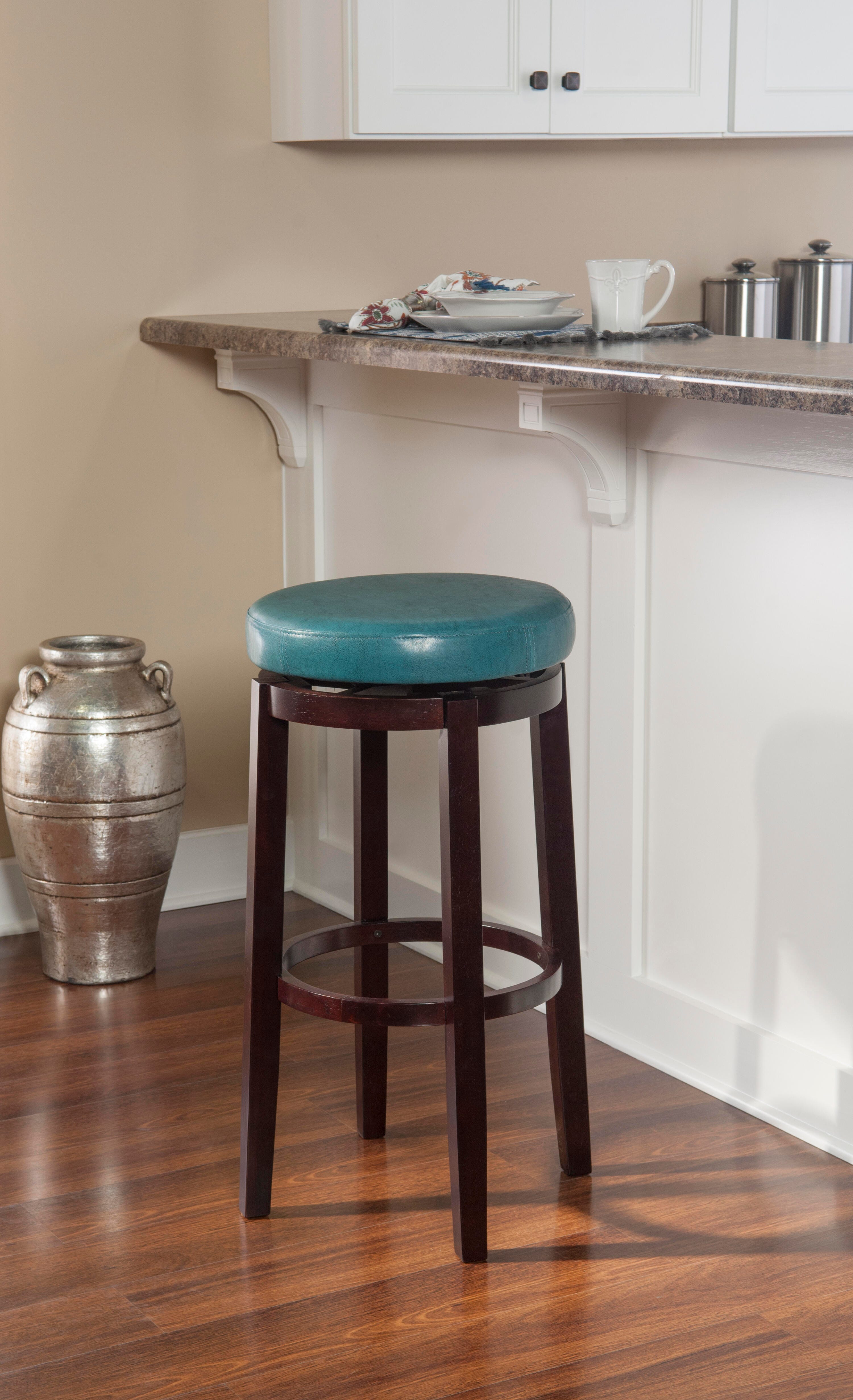 Linon Maya Counter Stool, Blue, large
