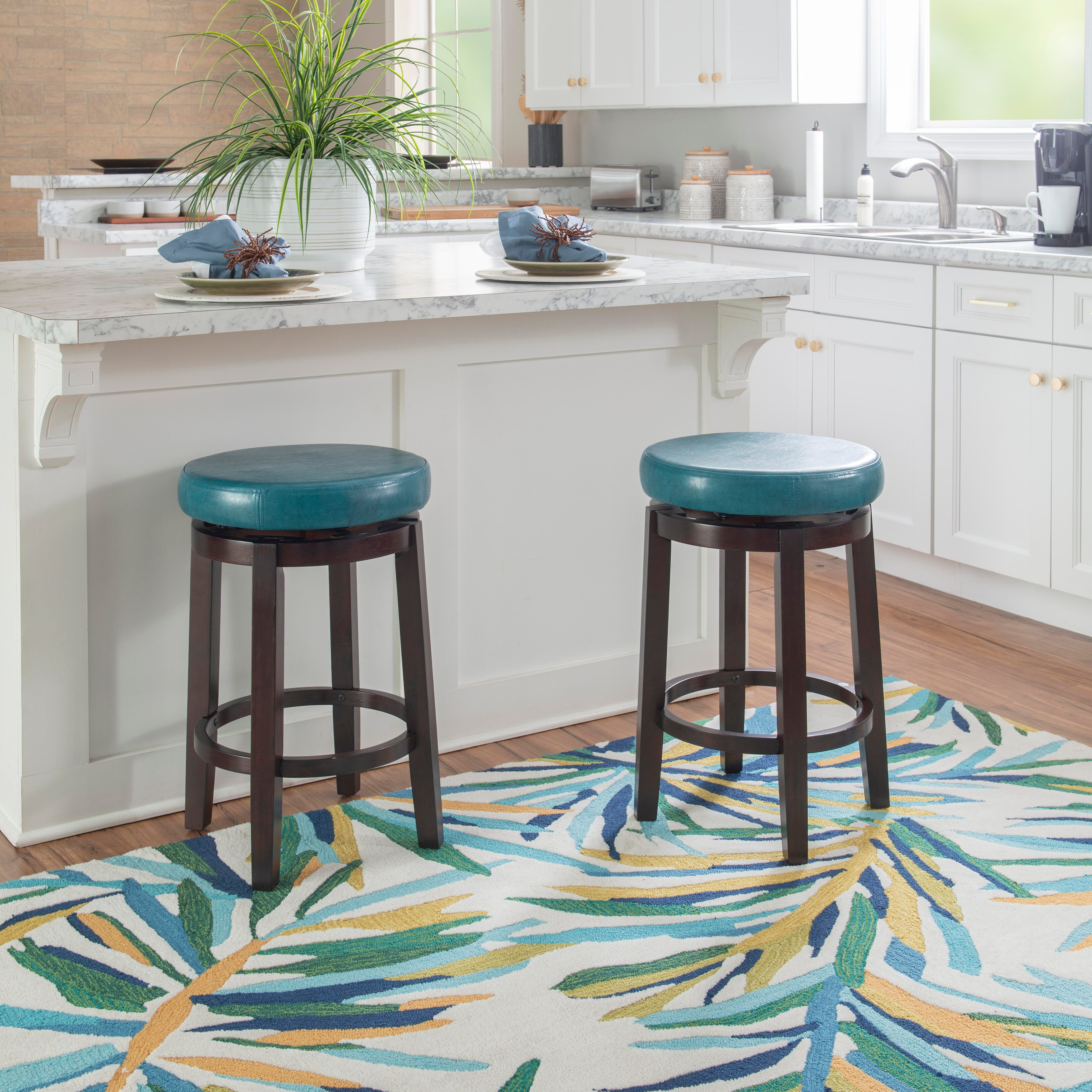 Linon Maya Counter Stool, Blue, large