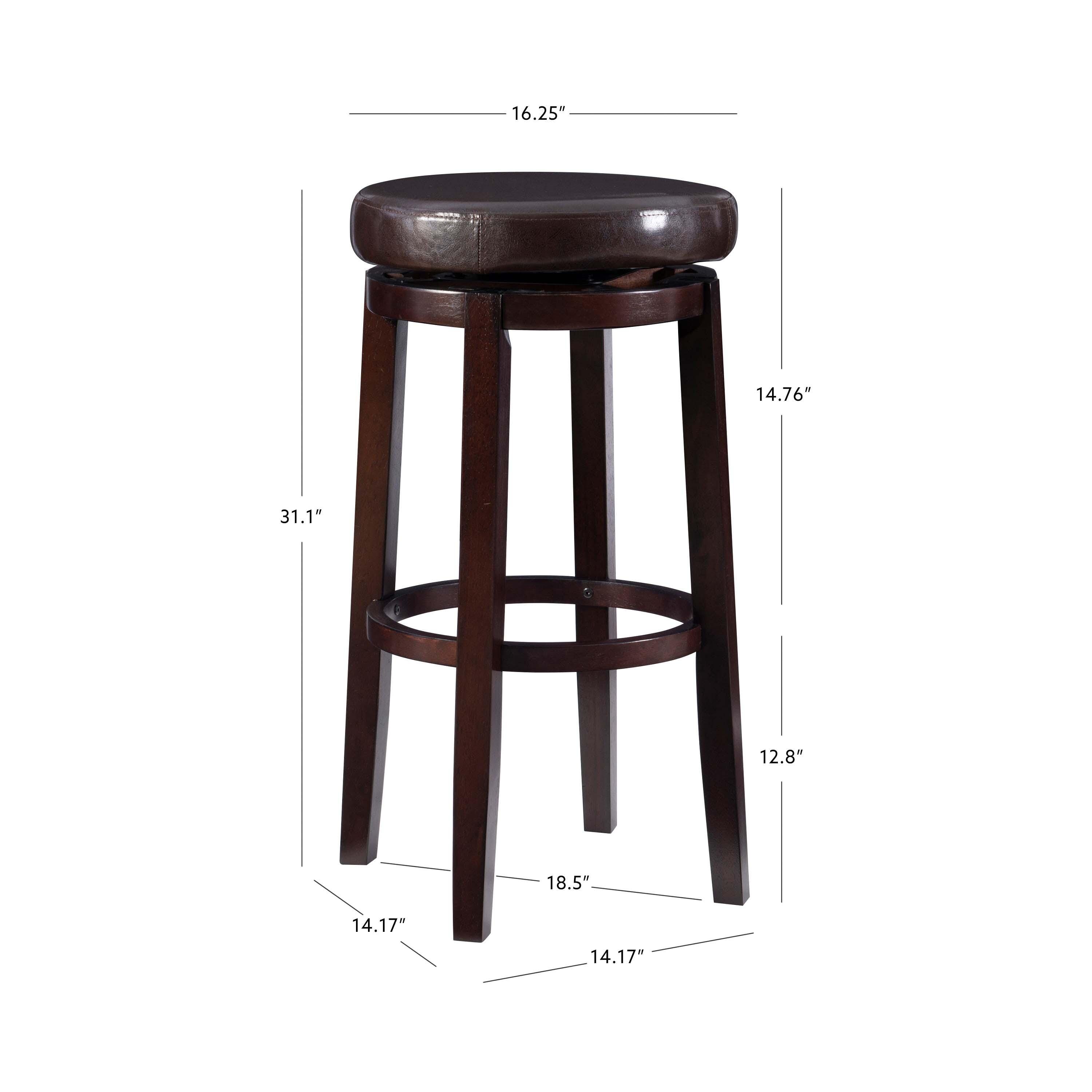 Linon Maya Bar Stool, Dark Brown, large