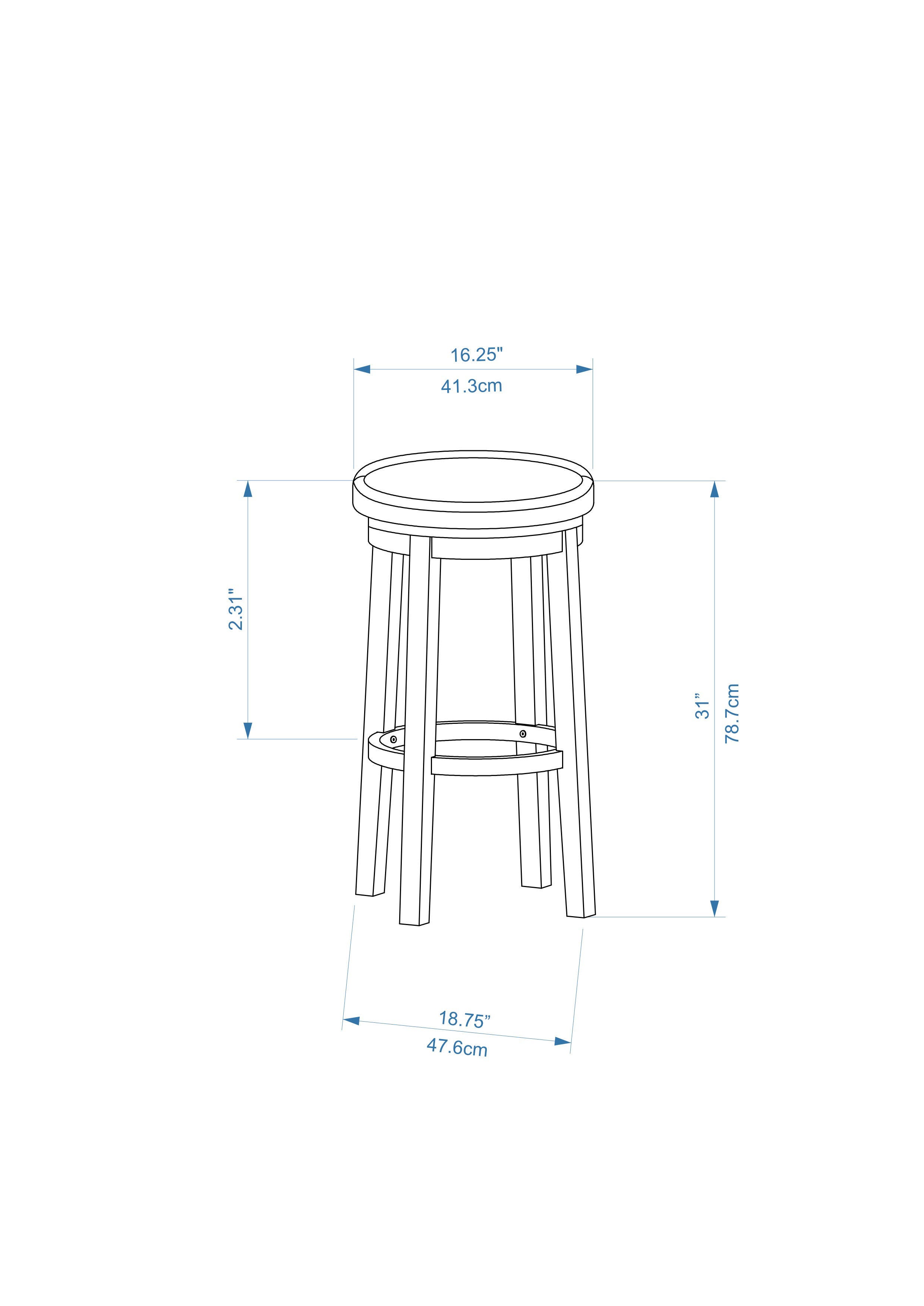 Linon Maya Bar Stool, Black, large