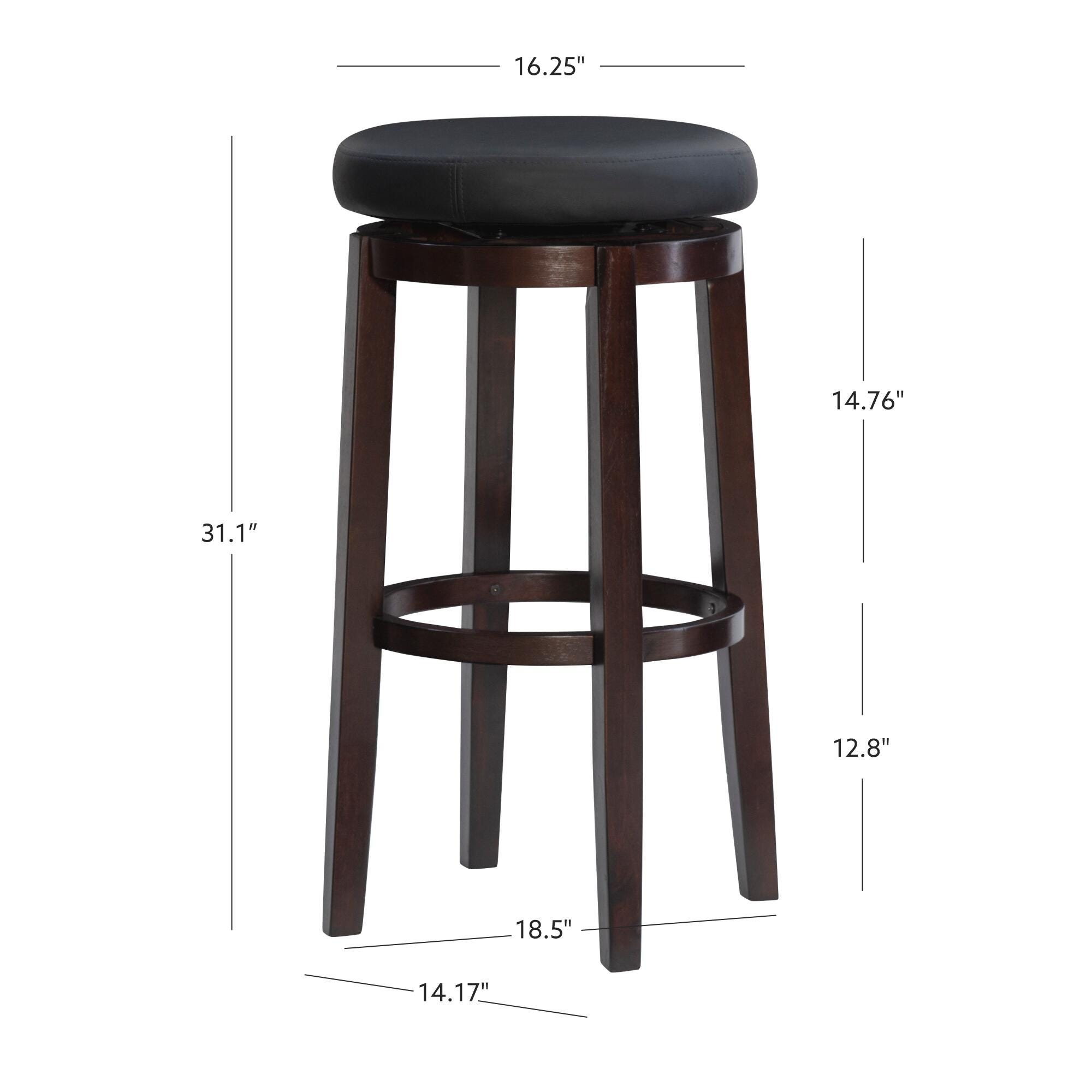 Linon Maya Bar Stool, Black, large