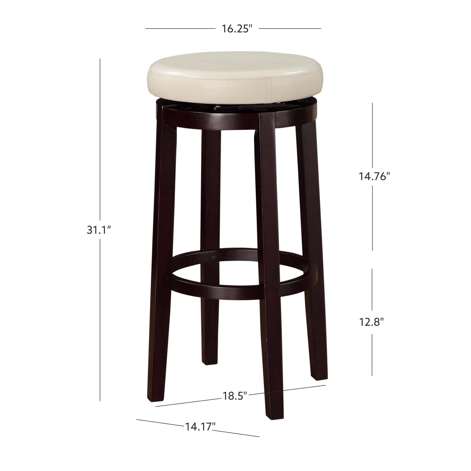 Linon Maya Bar Stool, Cream, large
