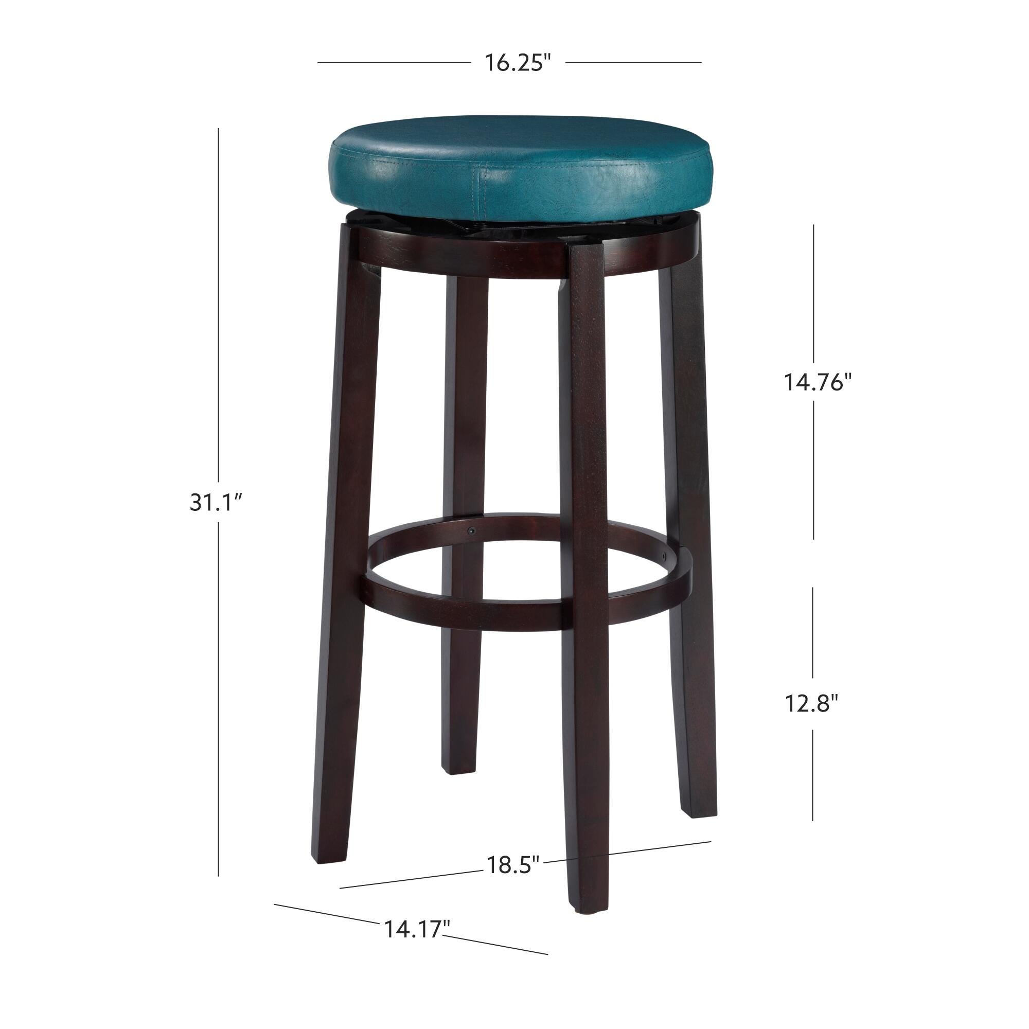Linon Maya Bar Stool, Blue, large