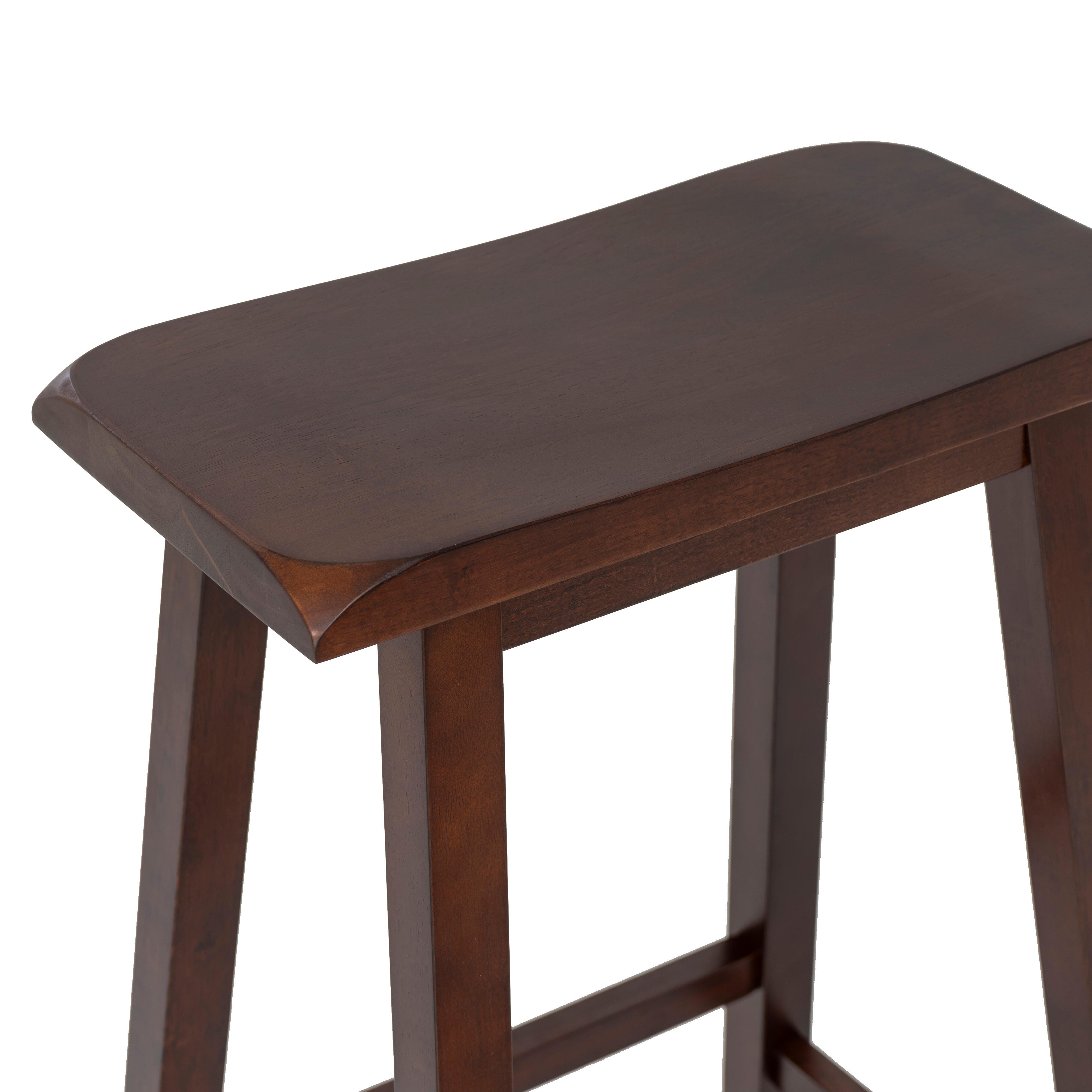 Linon Saddle Counter Stool, Dark Brown, large