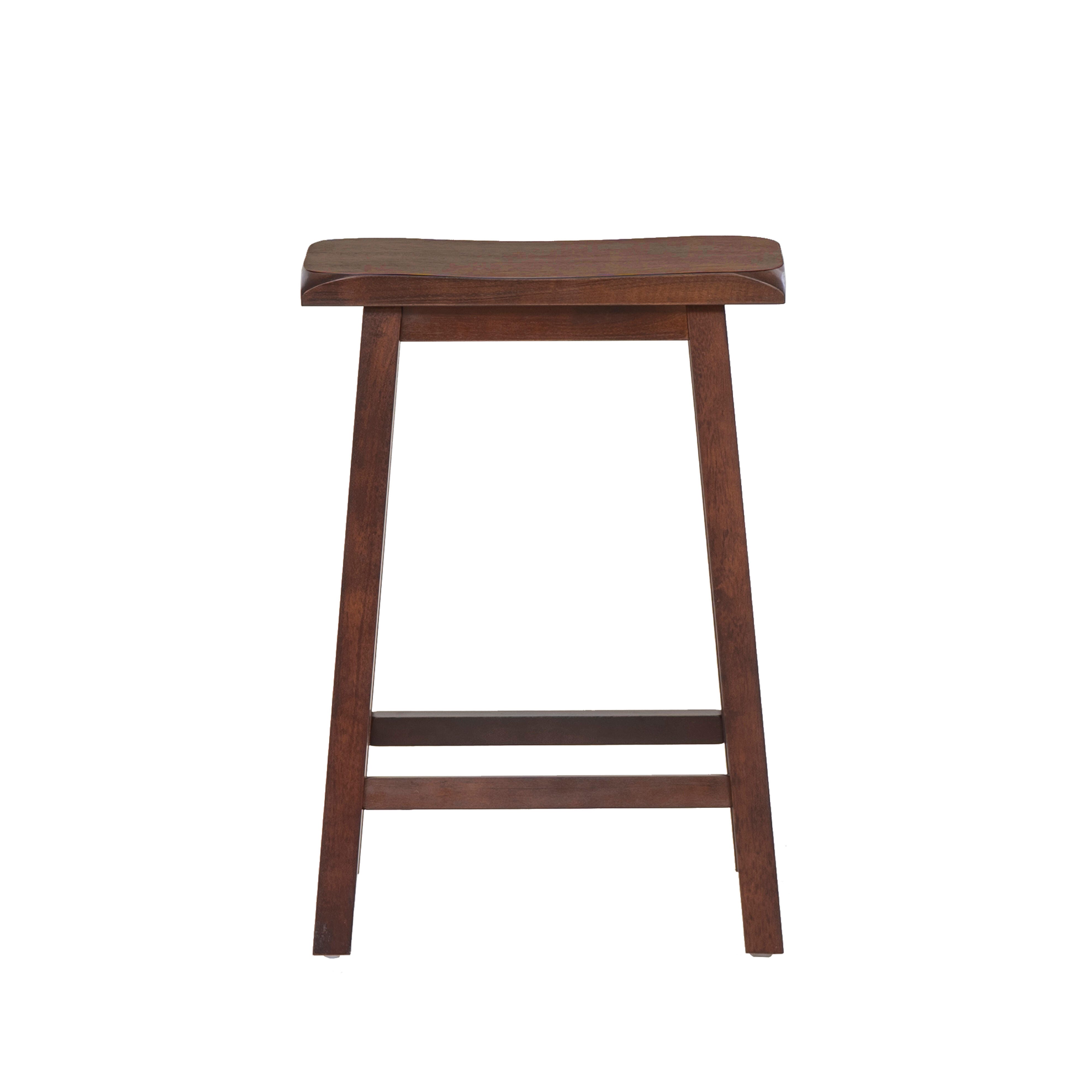 Linon Saddle Counter Stool, Dark Brown, large