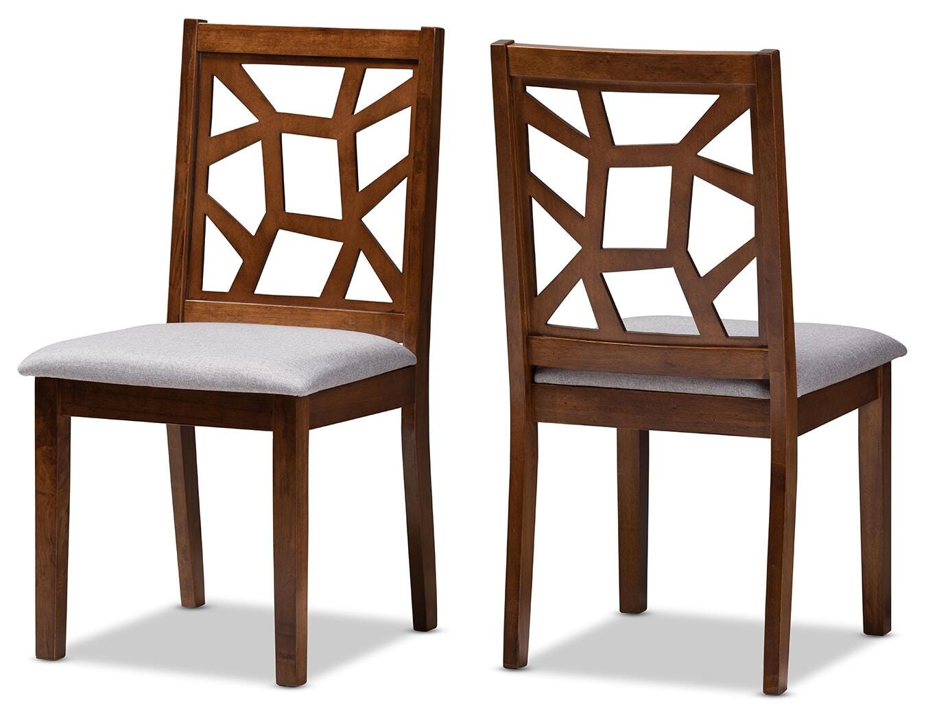 Asymmetrical Modern Dining Chair (Set of 2), Walnut/Ash, large
