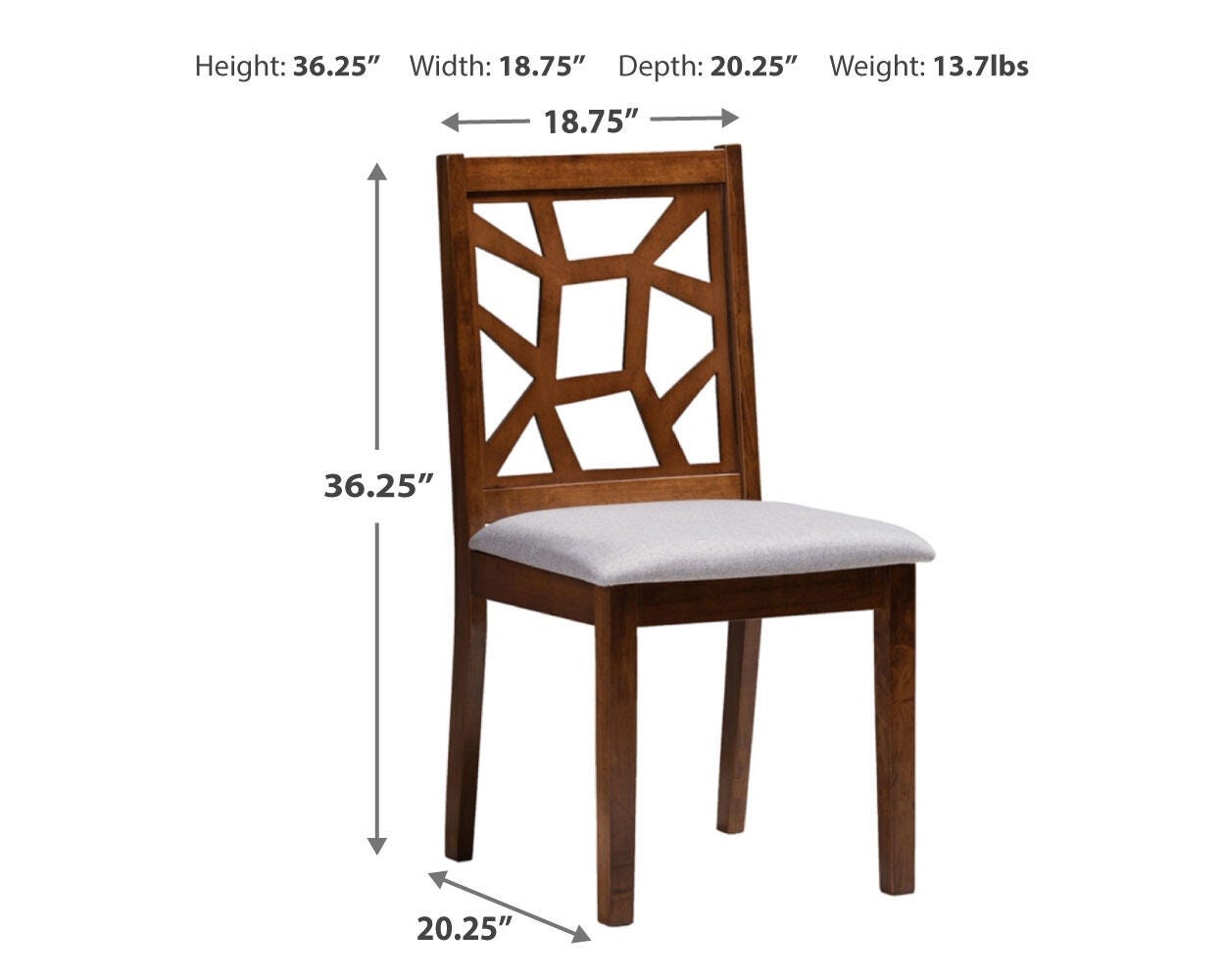 Asymmetrical Modern Dining Chair (Set of 2), Walnut/Ash, large
