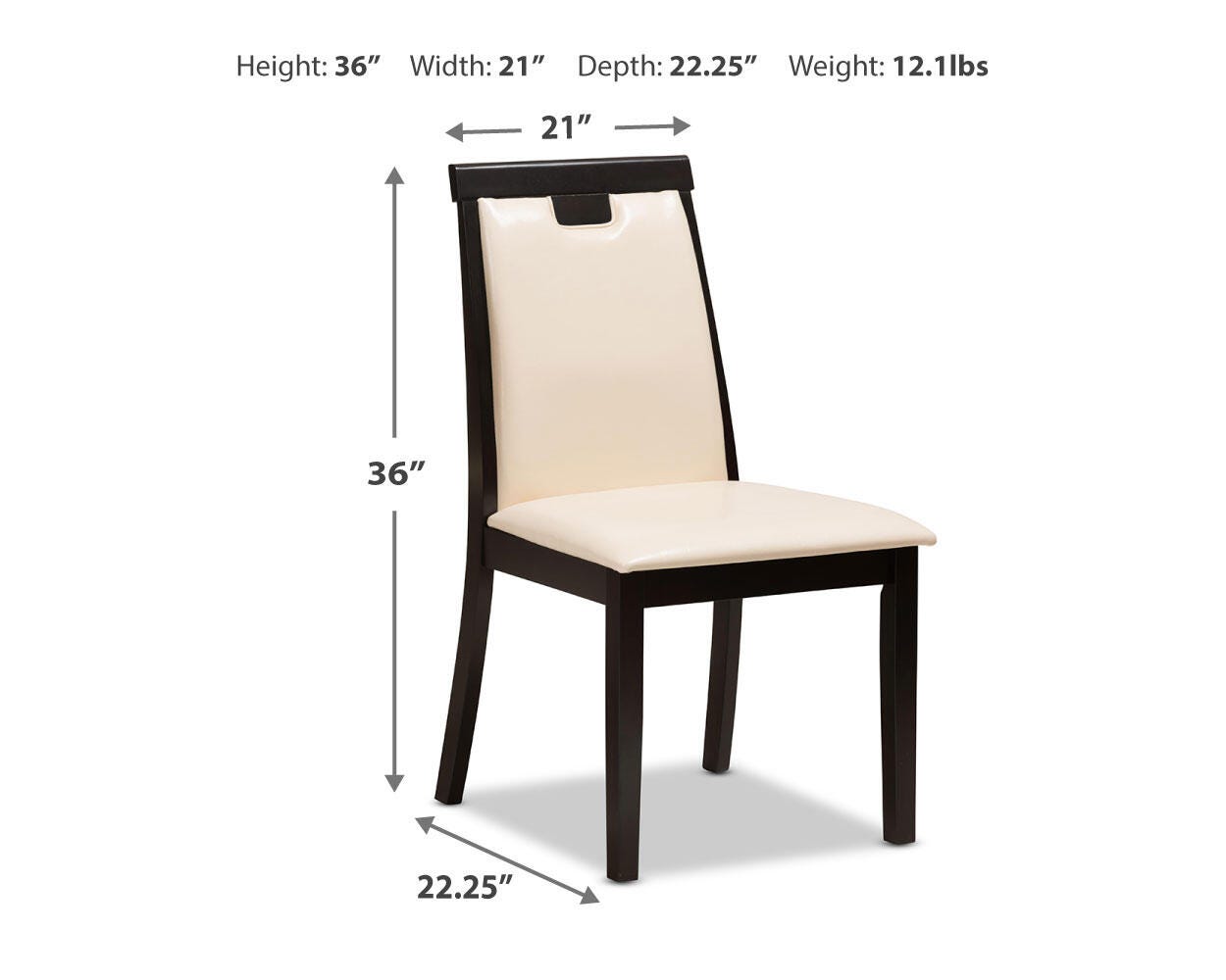 Faux Leather Upholstered Dining Chair (Set of 2), , large