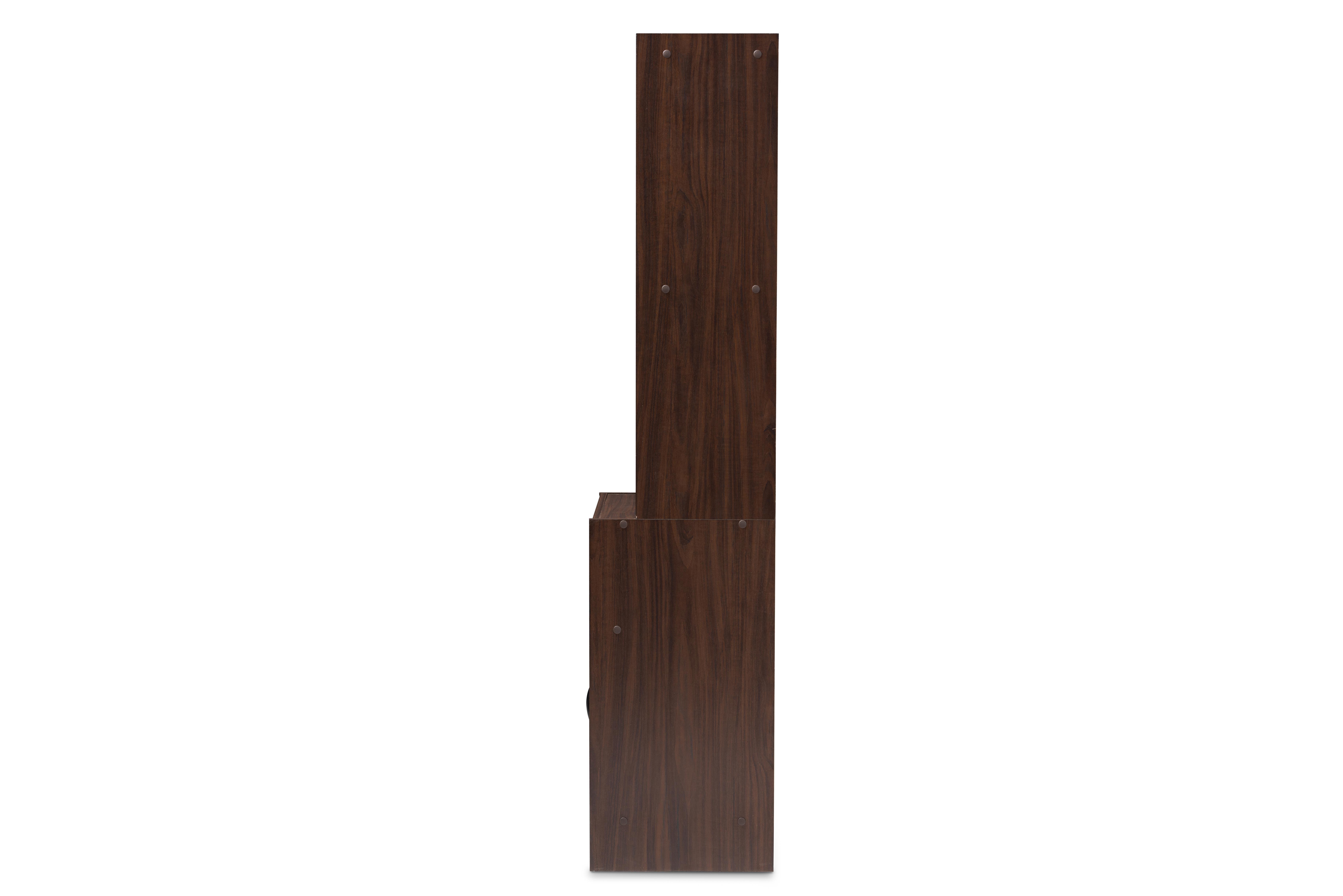 Modern Kitchen Cabinet and Hutch, Walnut, large