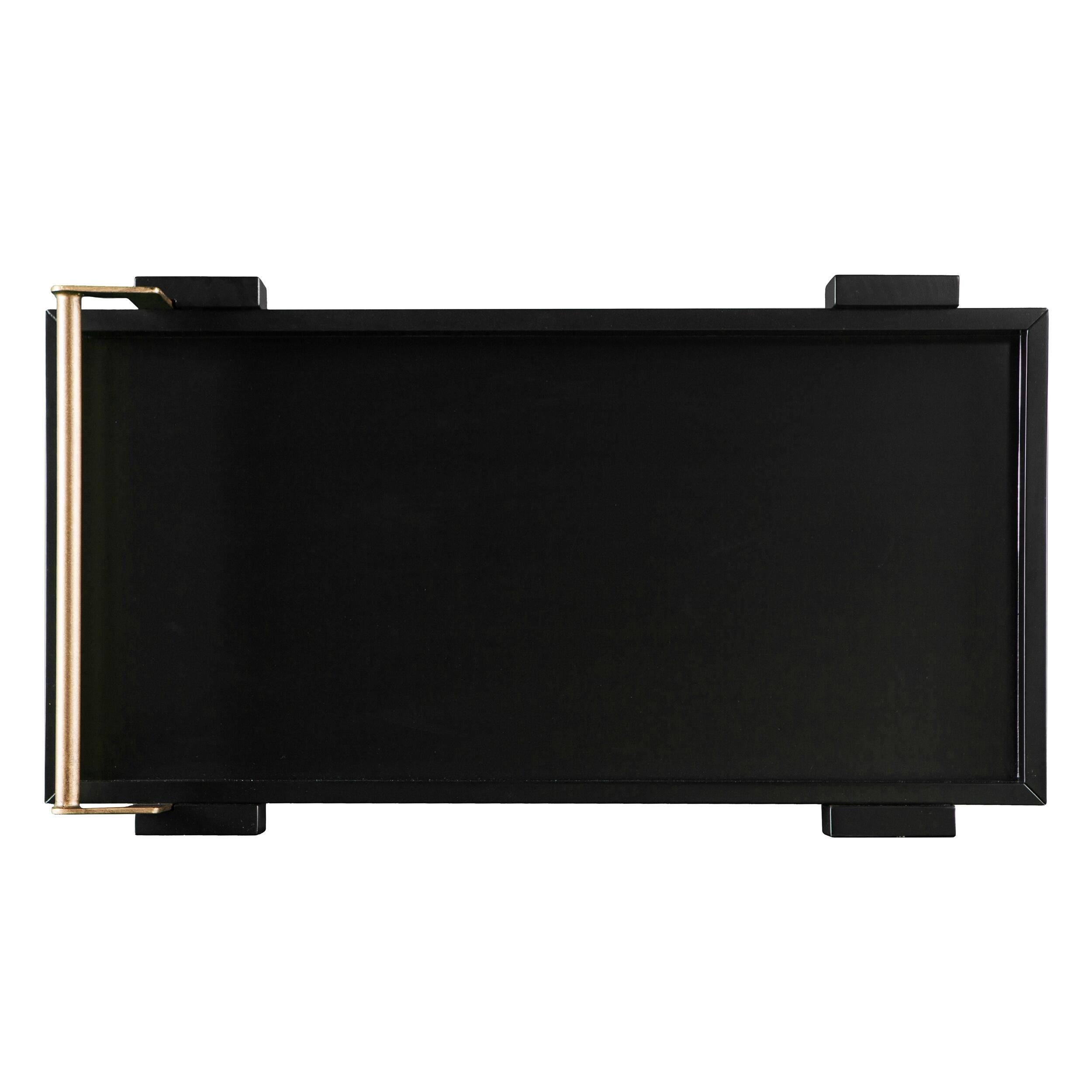 SEI Mid-Century Modern Bar Cart, Black, large