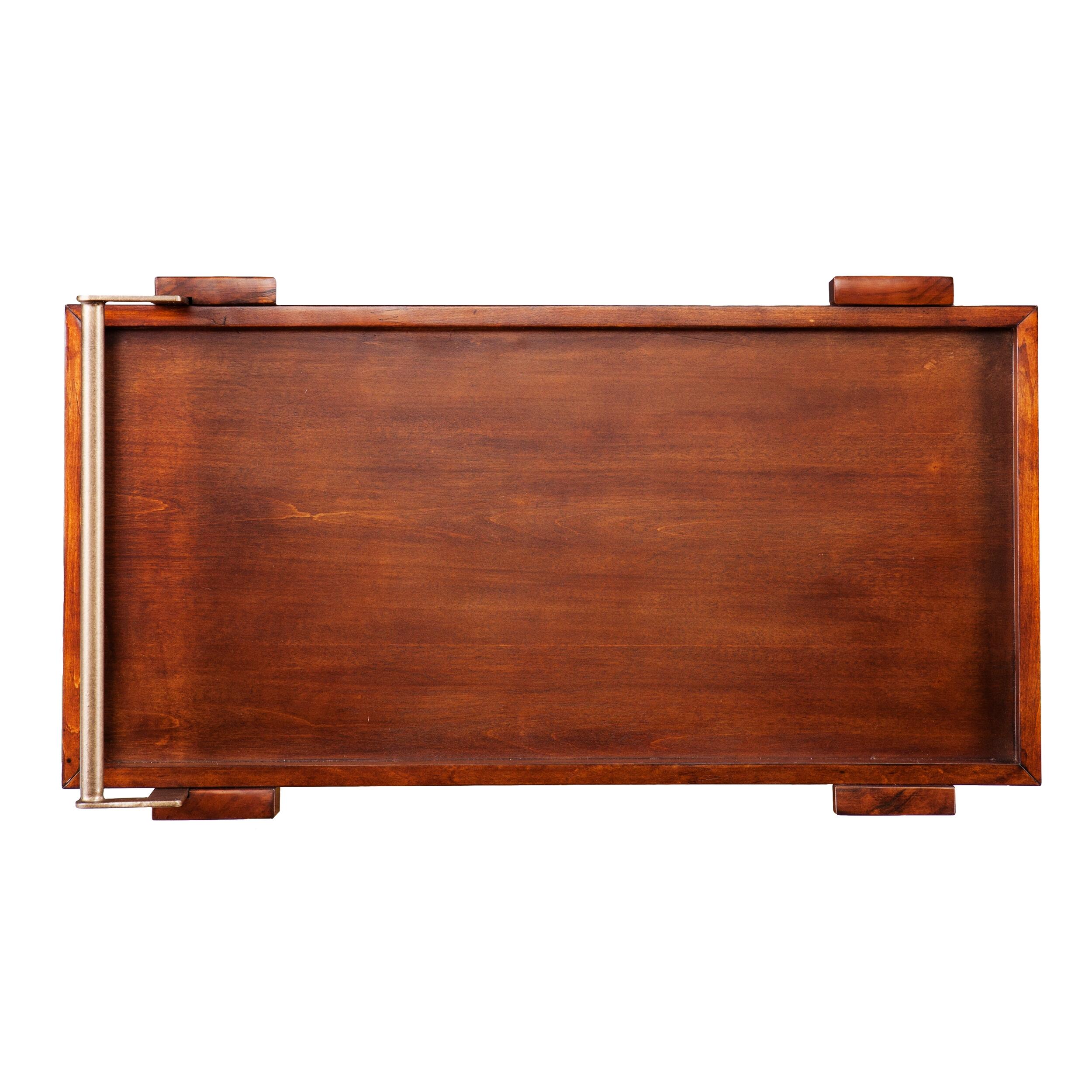 SEI Mid-Century Modern Bar Cart, Brown, large