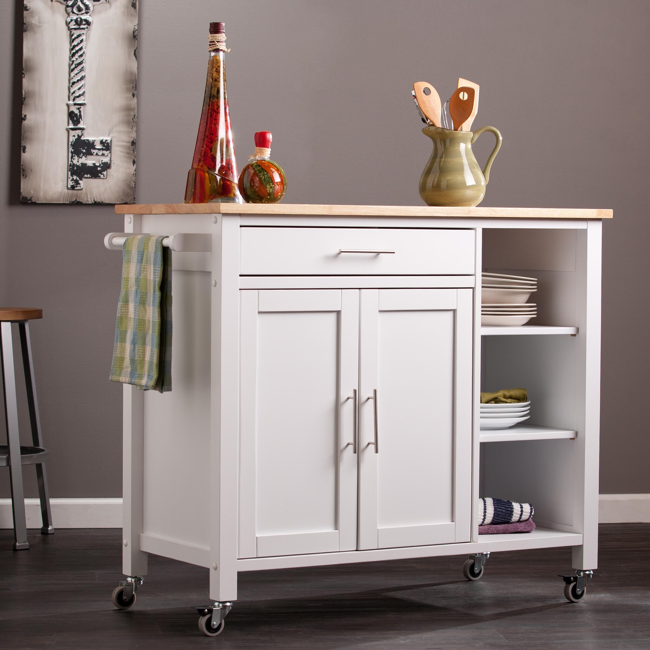 SEI Butcher Block Kitchen Cart, , rollover