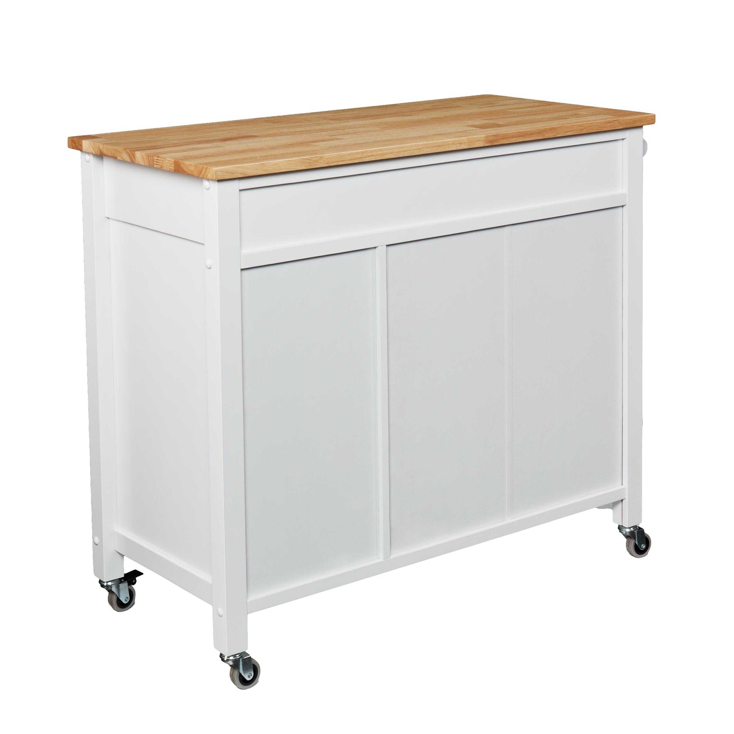 SEI Butcher Block Kitchen Cart, , large