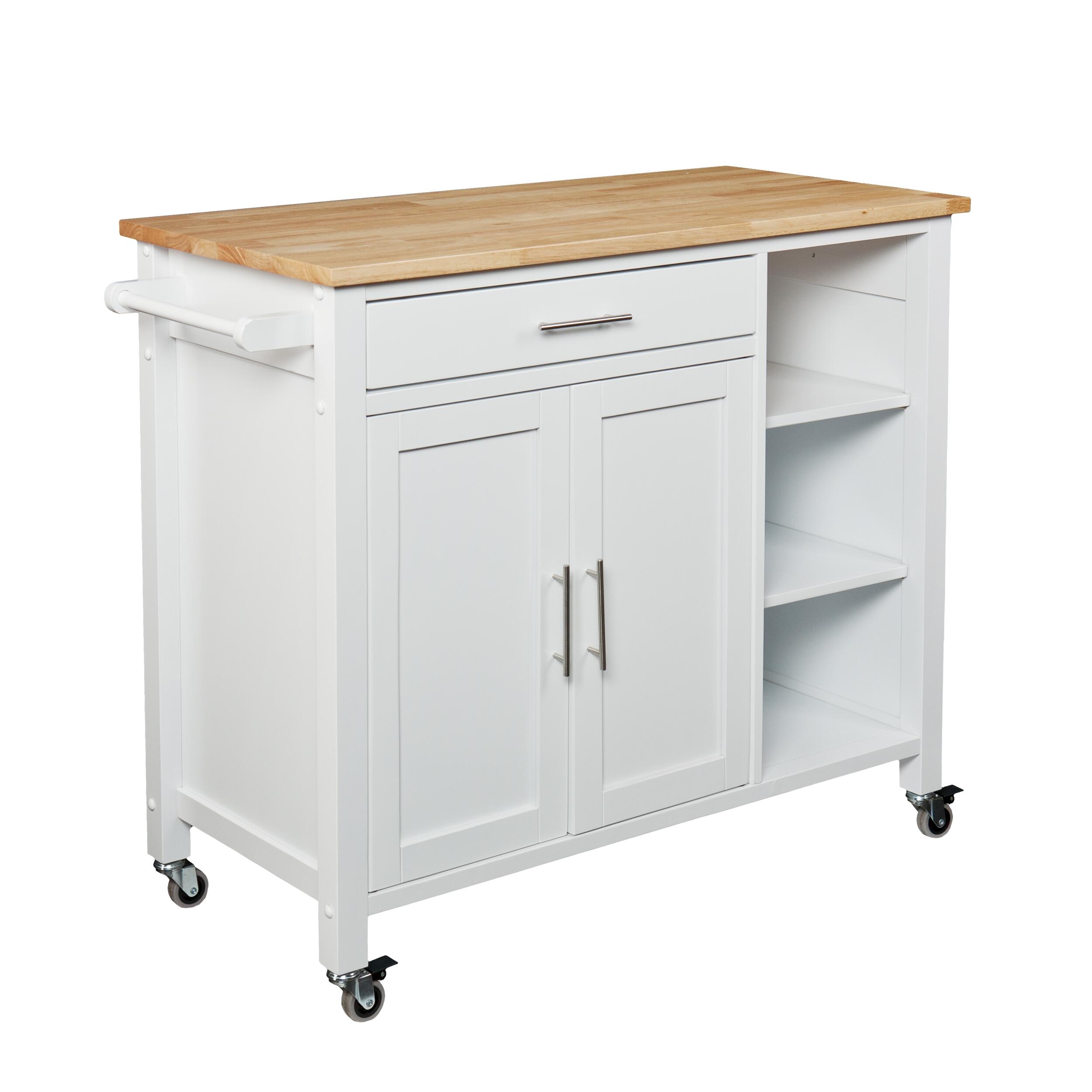 SEI Butcher Block Kitchen Cart, , large