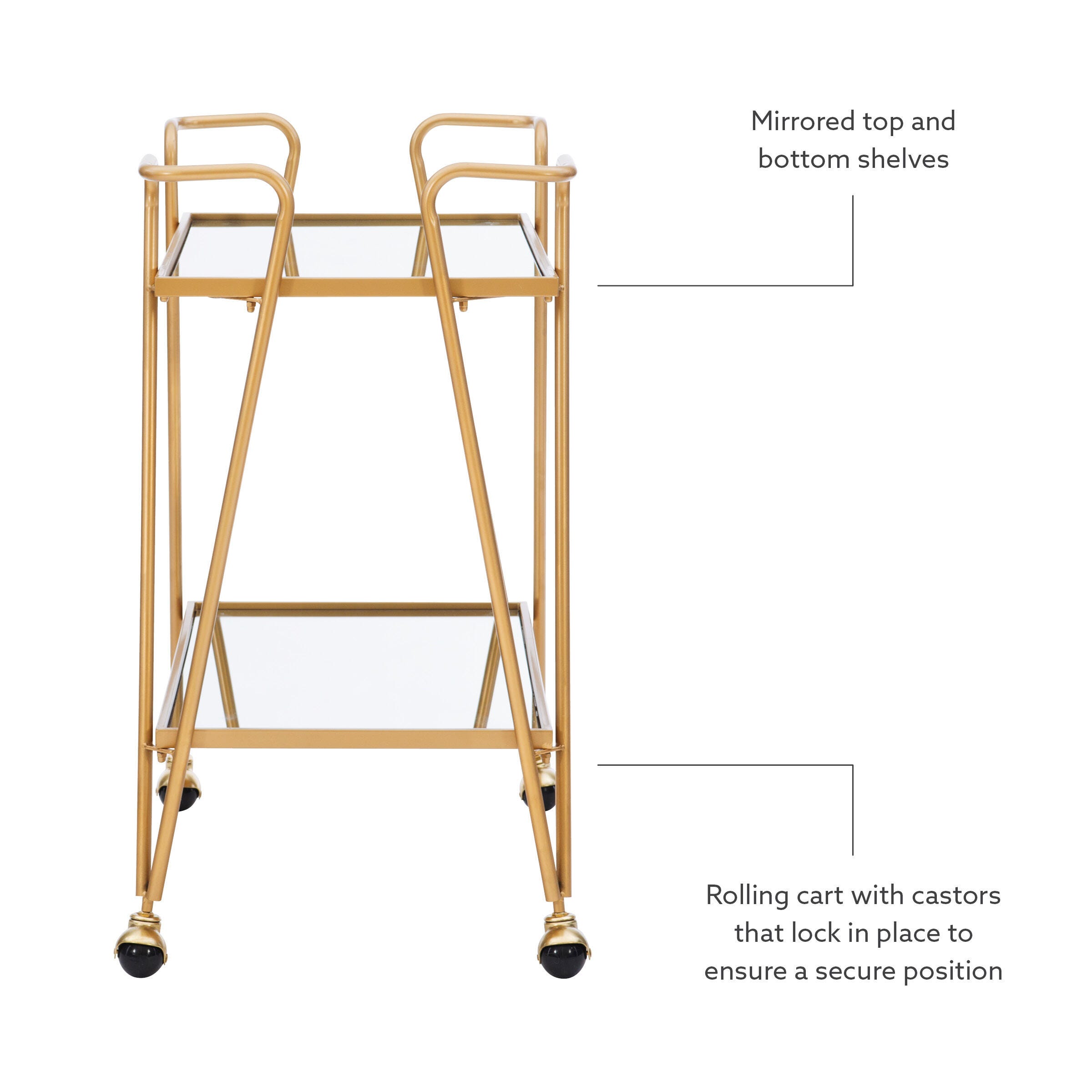 Linon Aubrey Aubrey Bar Cart, Gold, large