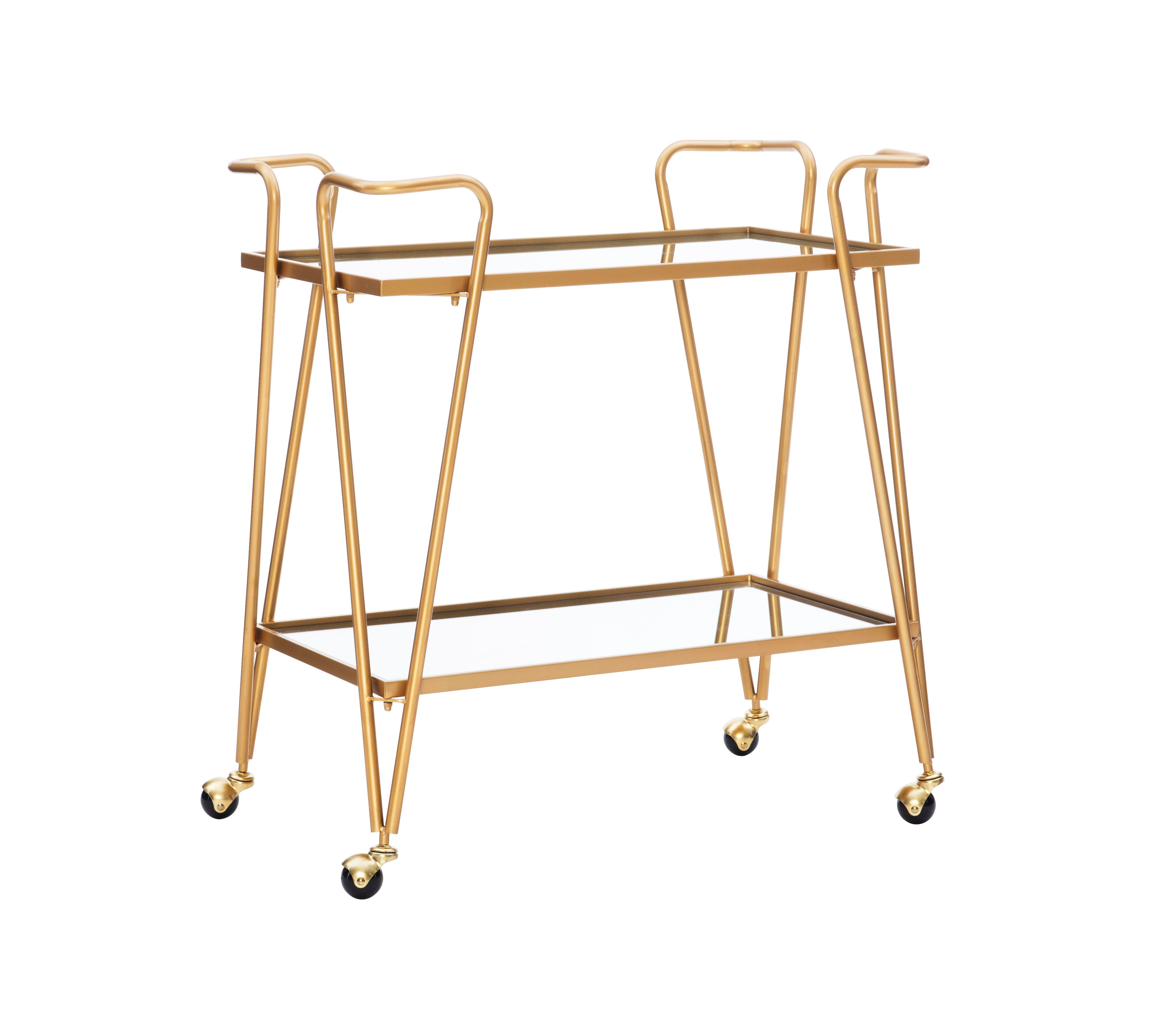 Linon Aubrey Bar Cart, Gold, large