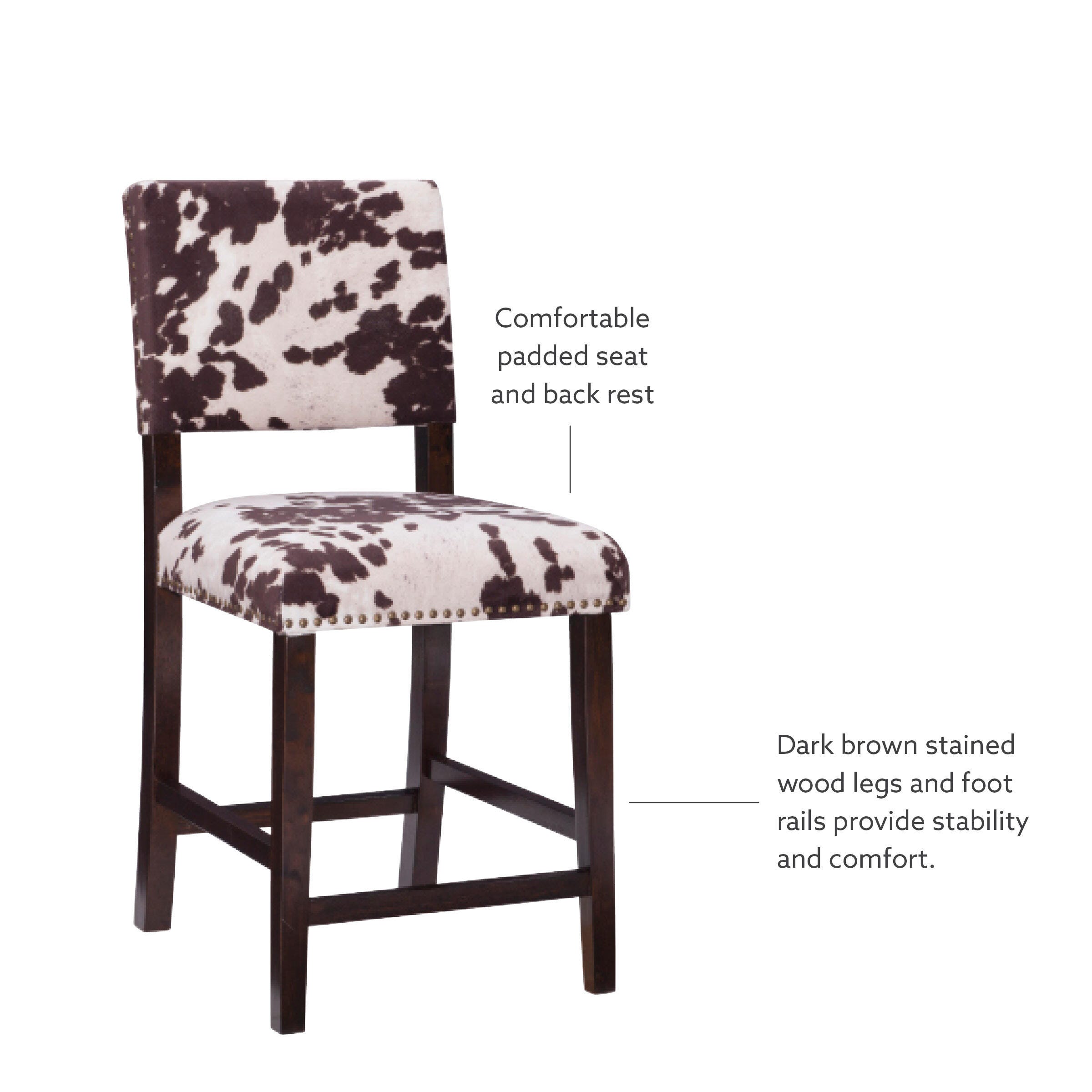 Linon Wes Counter Stool, Manhattan Brown, large