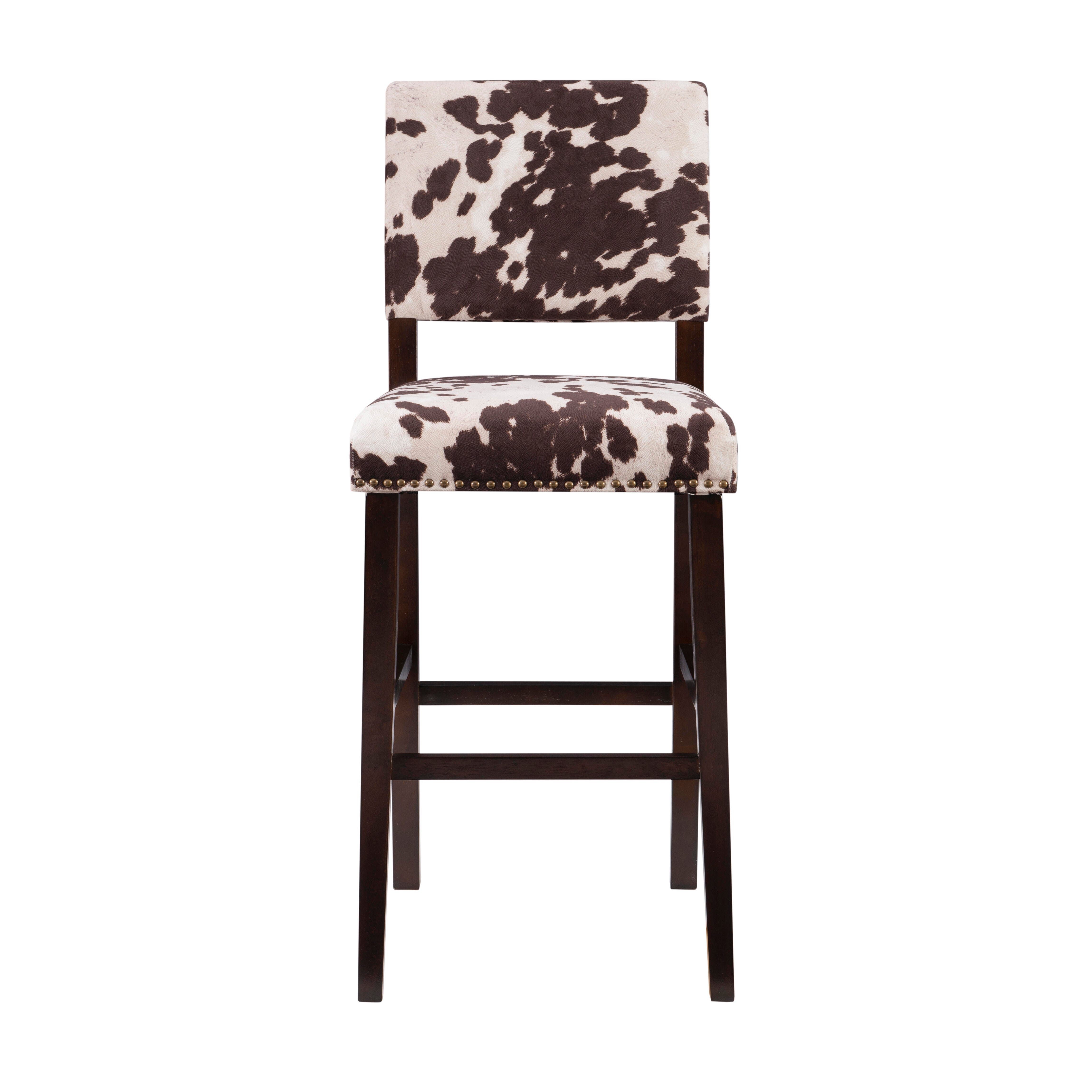 Linon Wes Bar Stool, Manhattan Brown, large