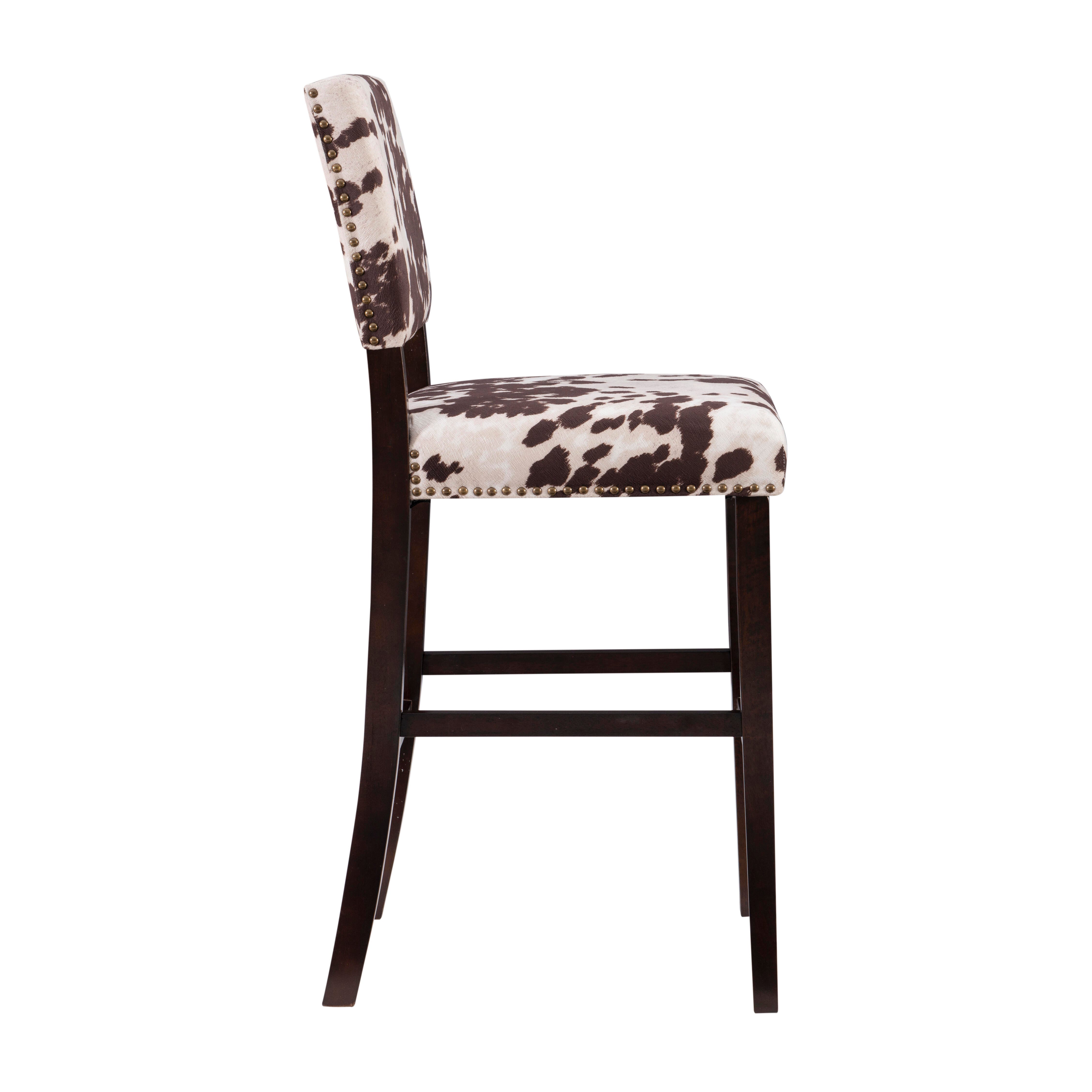 Linon Wes Bar Stool, Manhattan Brown, large