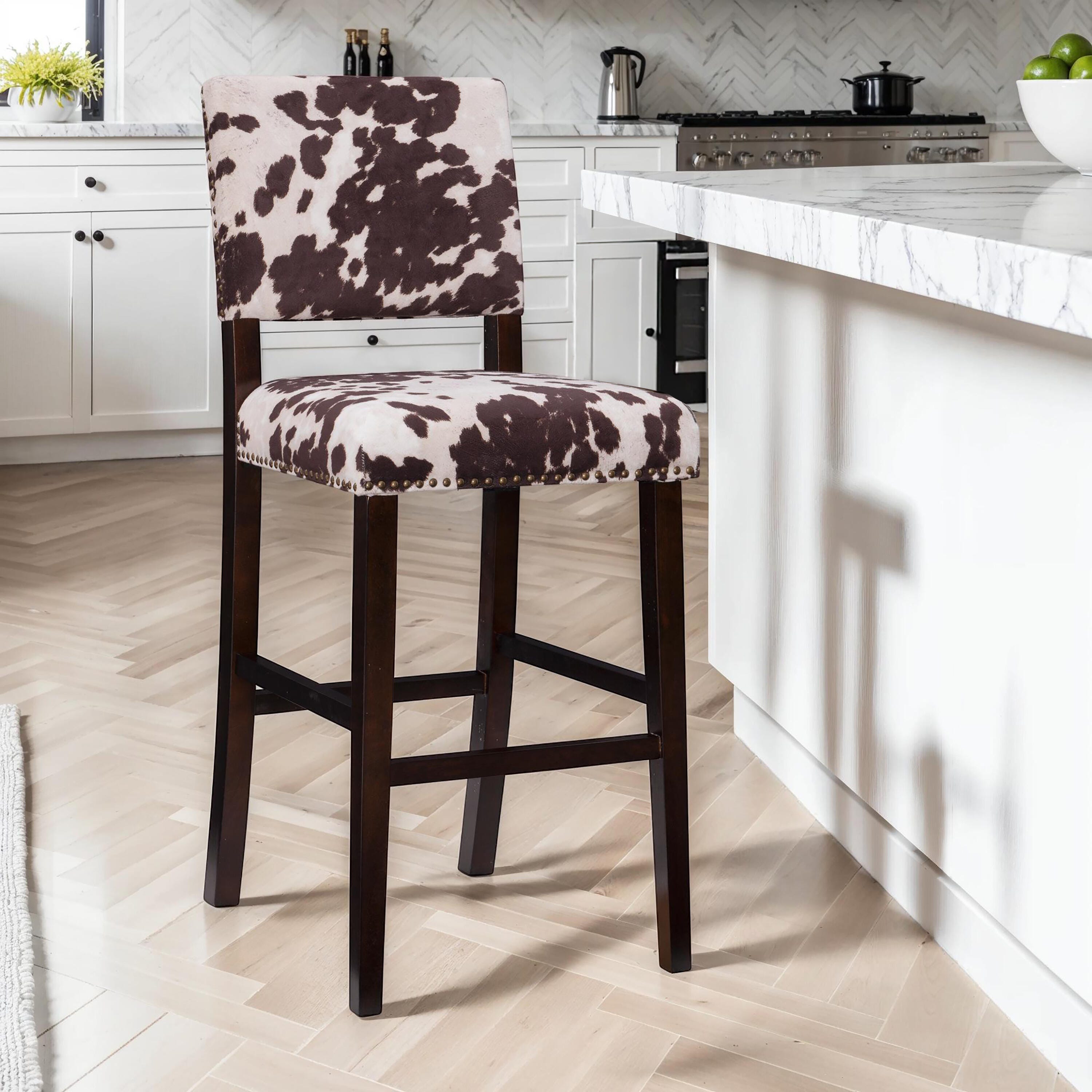 Linon Wes Bar Stool, Manhattan Brown, large